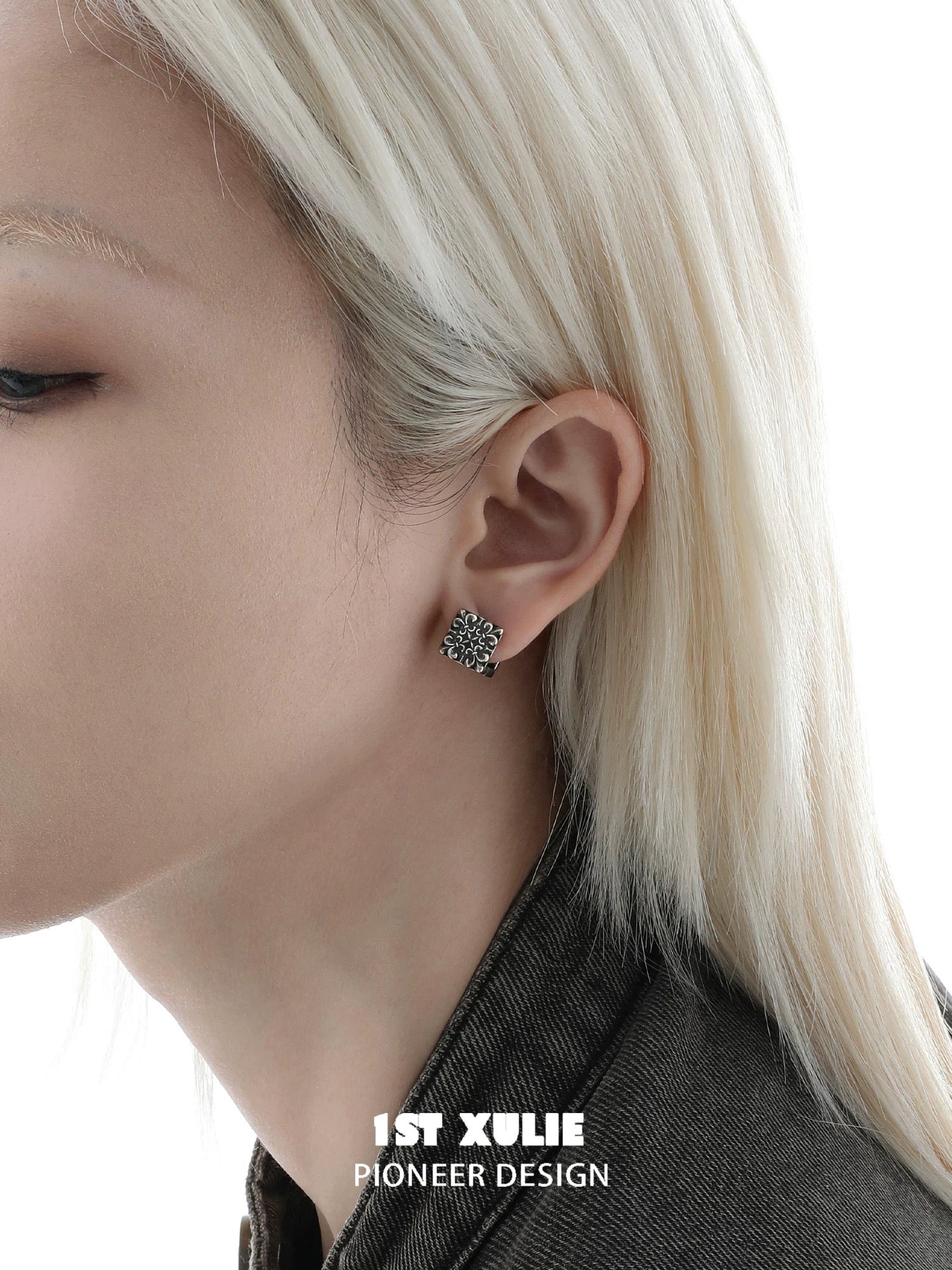 暗黑鸢尾 - Dark Iris - Square Earrings