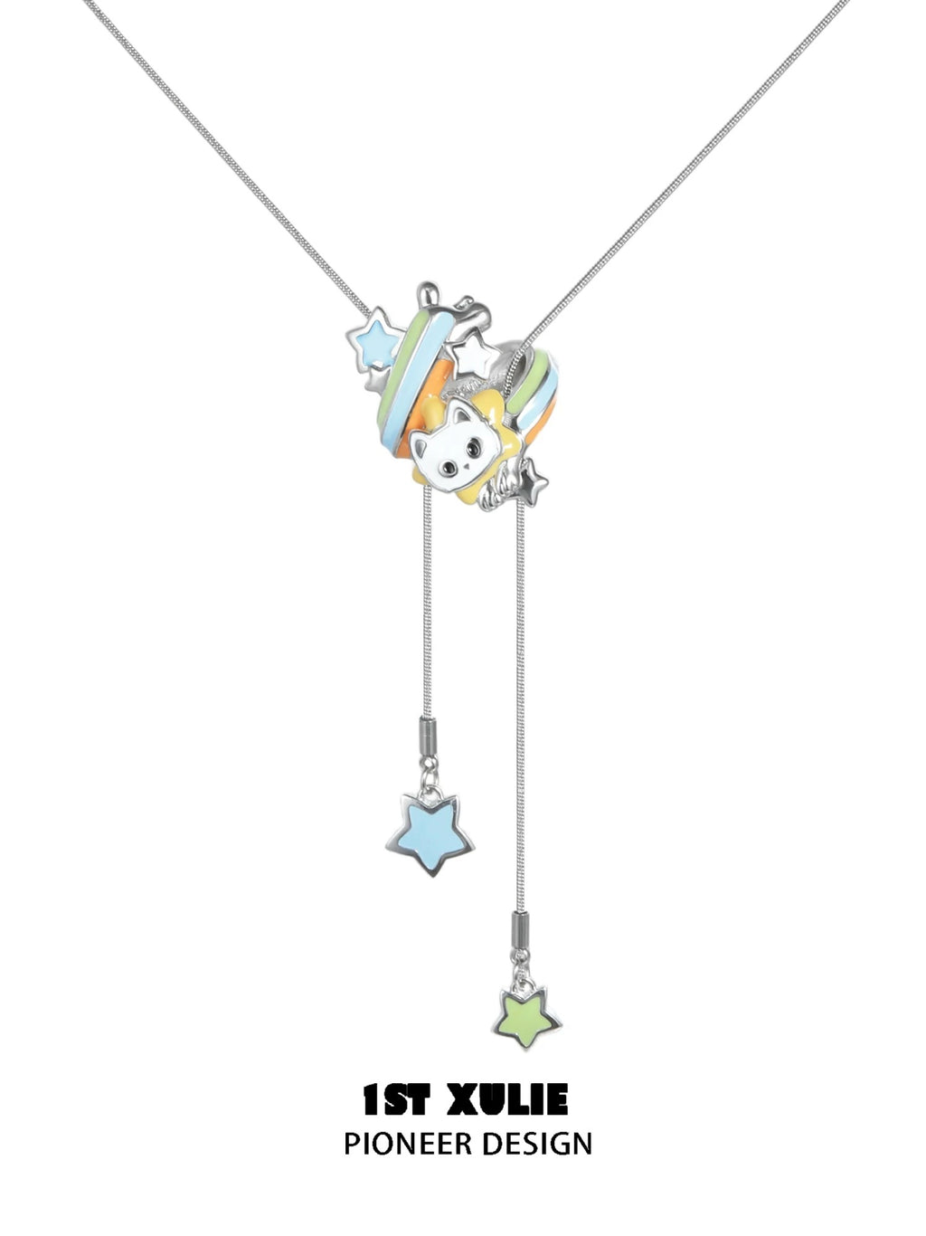 彩虹小猫 - Rainbow Cat - Lariat Necklace