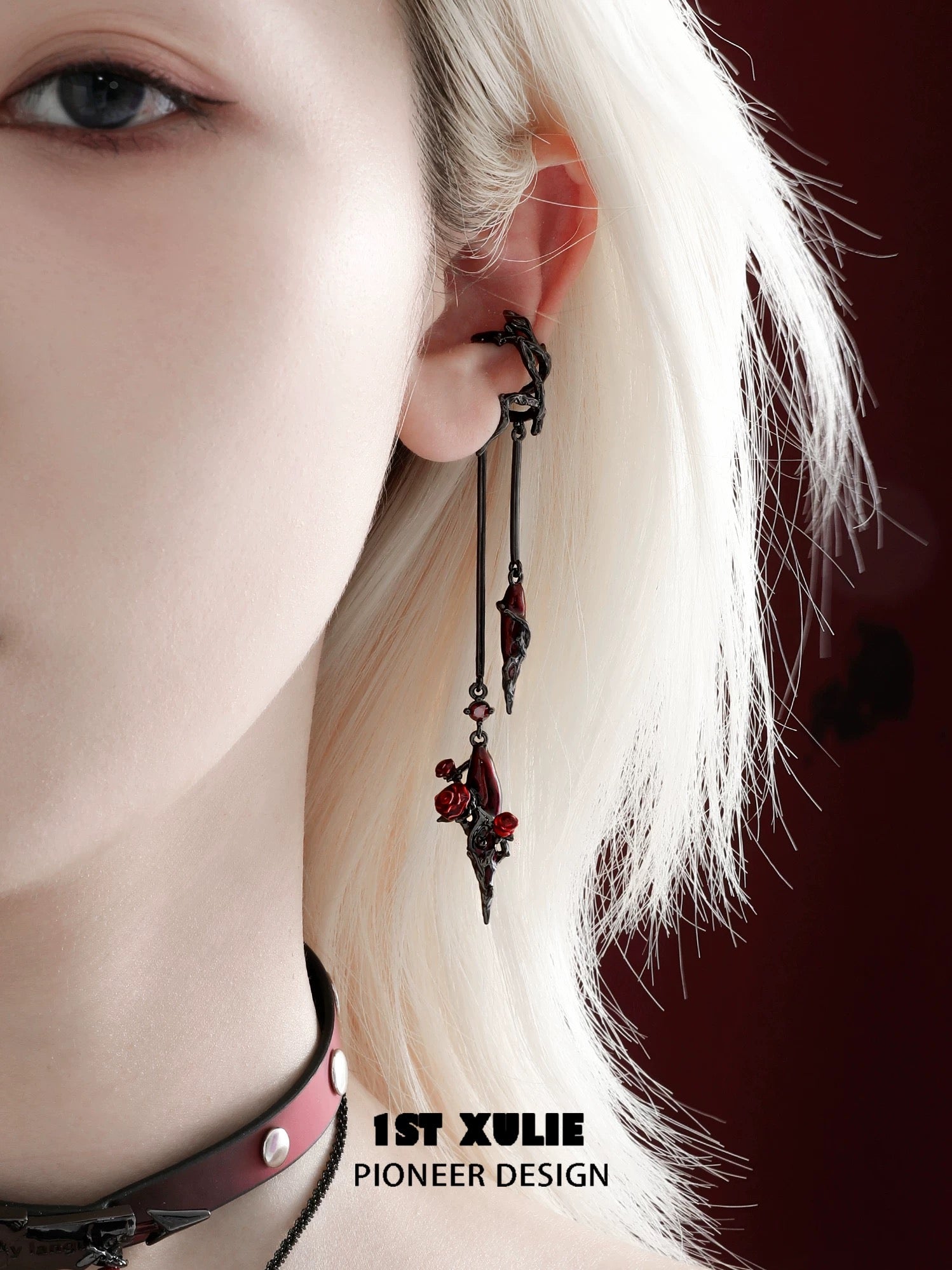 暮色蔷薇 - Twilight Rose Dangle Earcuffs