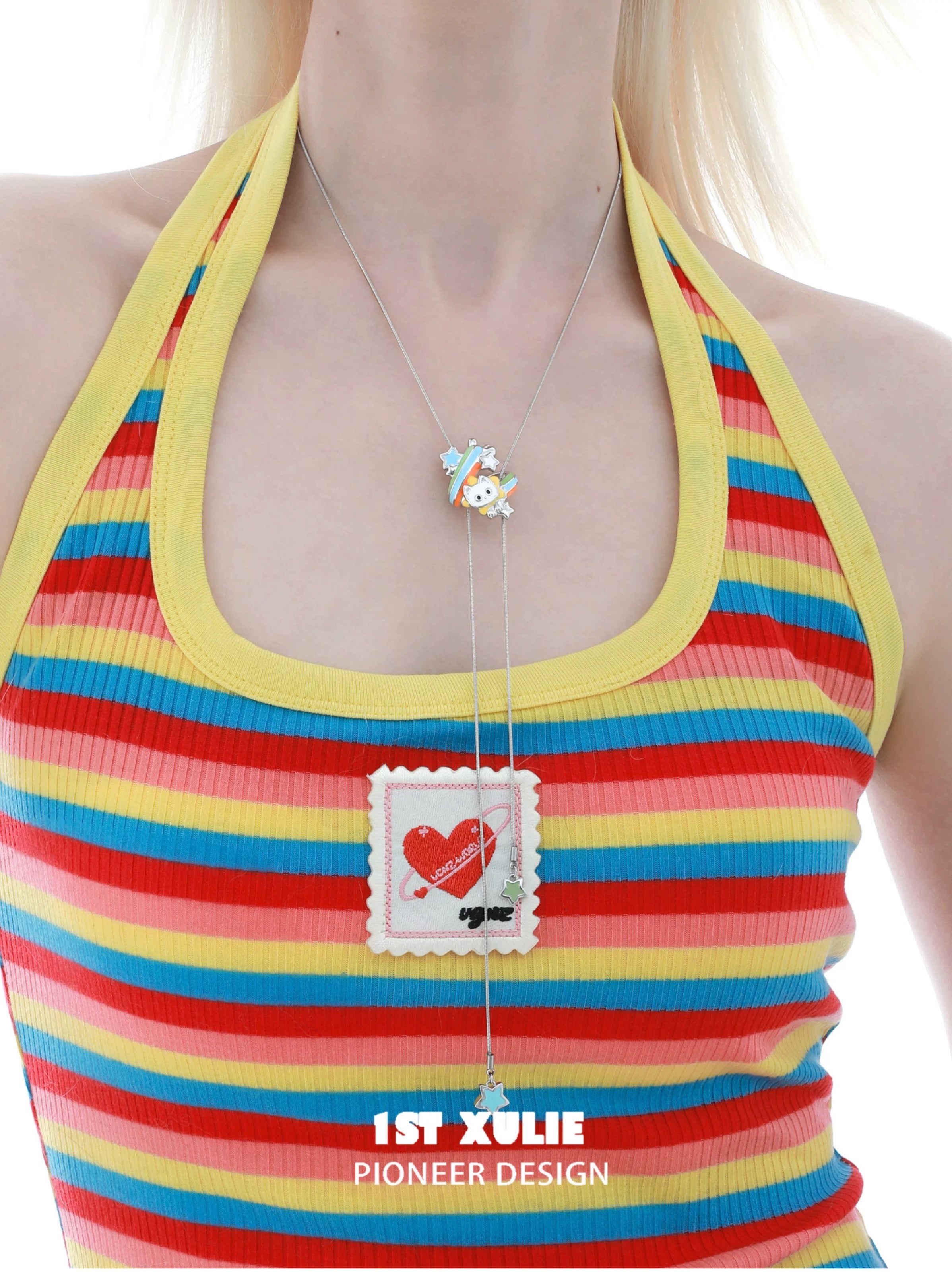 彩虹小猫 - Rainbow Cat - Lariat Necklace