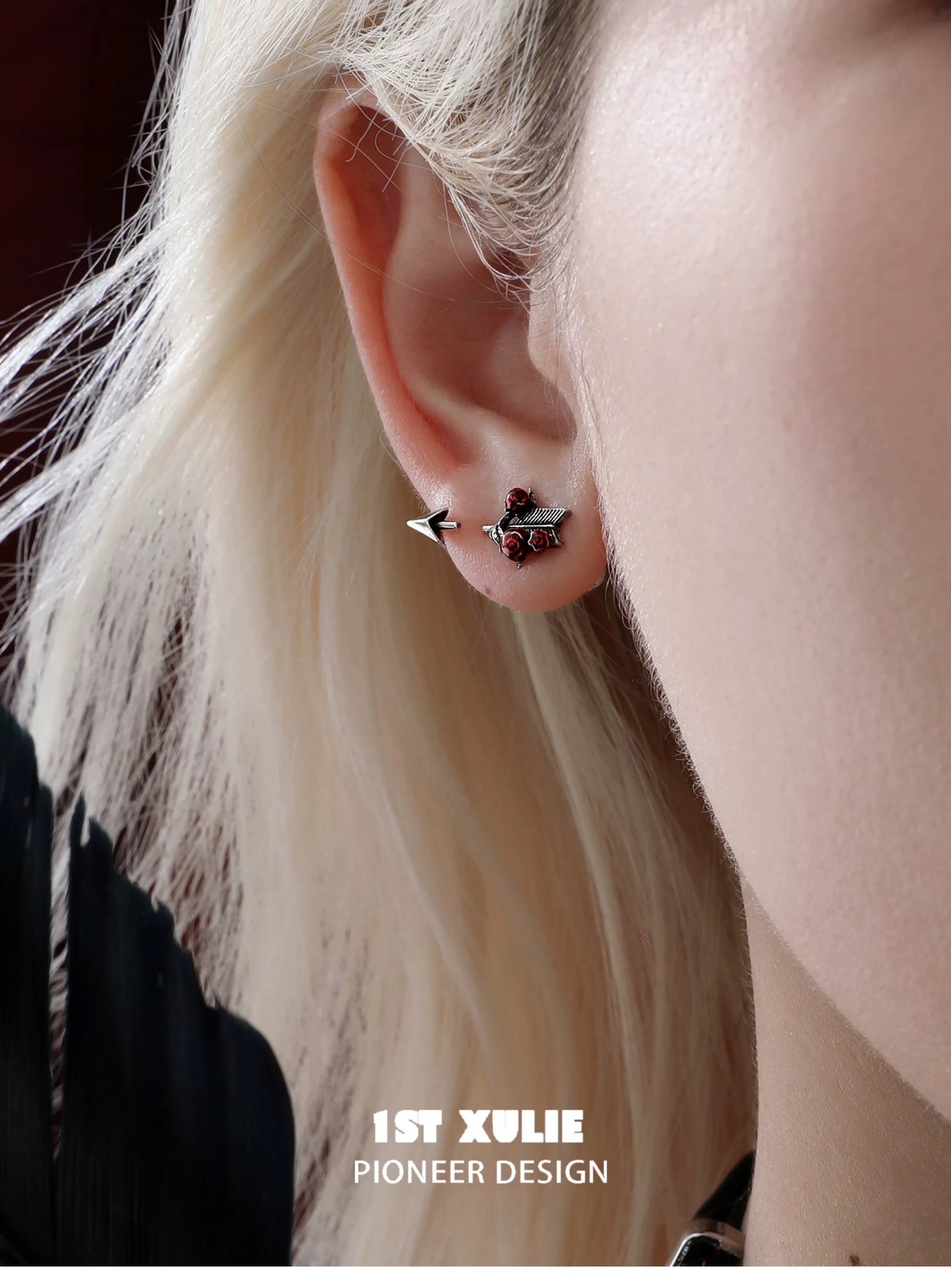 暮色蔷薇 - Twilight Rose Detachable Earrings