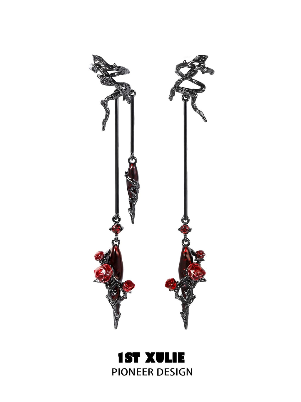 暮色蔷薇 - Twilight Rose Dangle Earcuffs