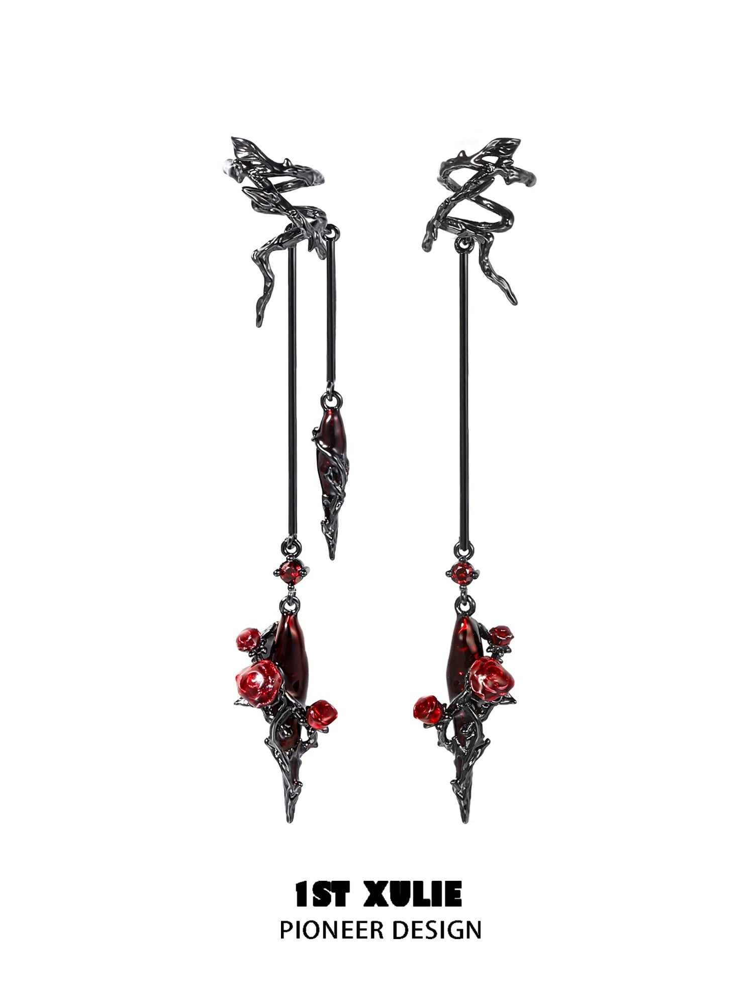 暮色蔷薇 - Twilight Rose Dangle Earcuffs