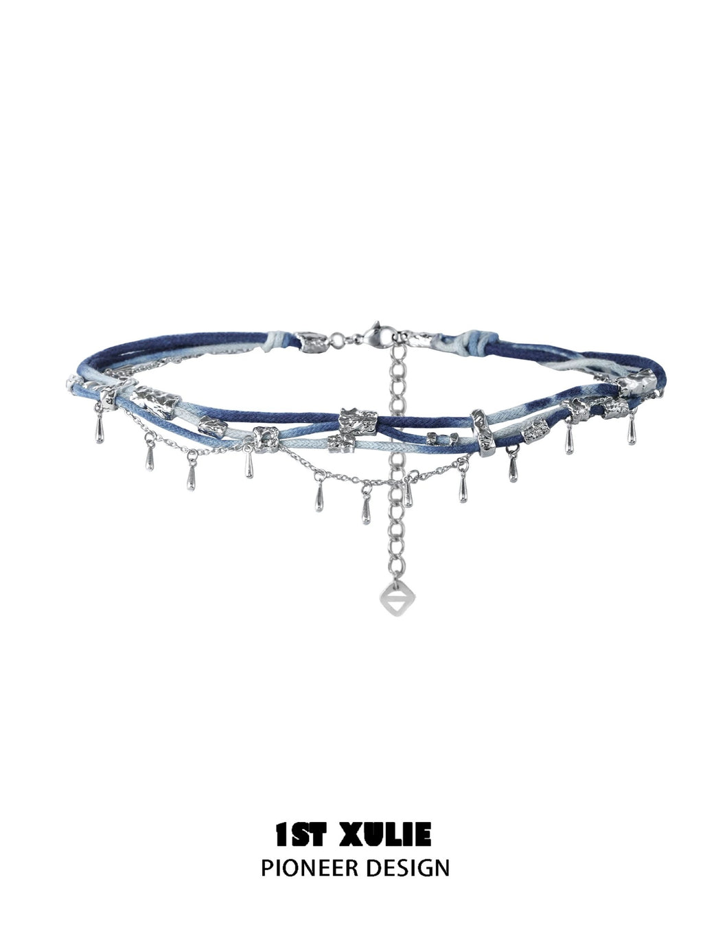 苗 - Miao - Indigo Tie-dyed Cotton Choker & Necklace