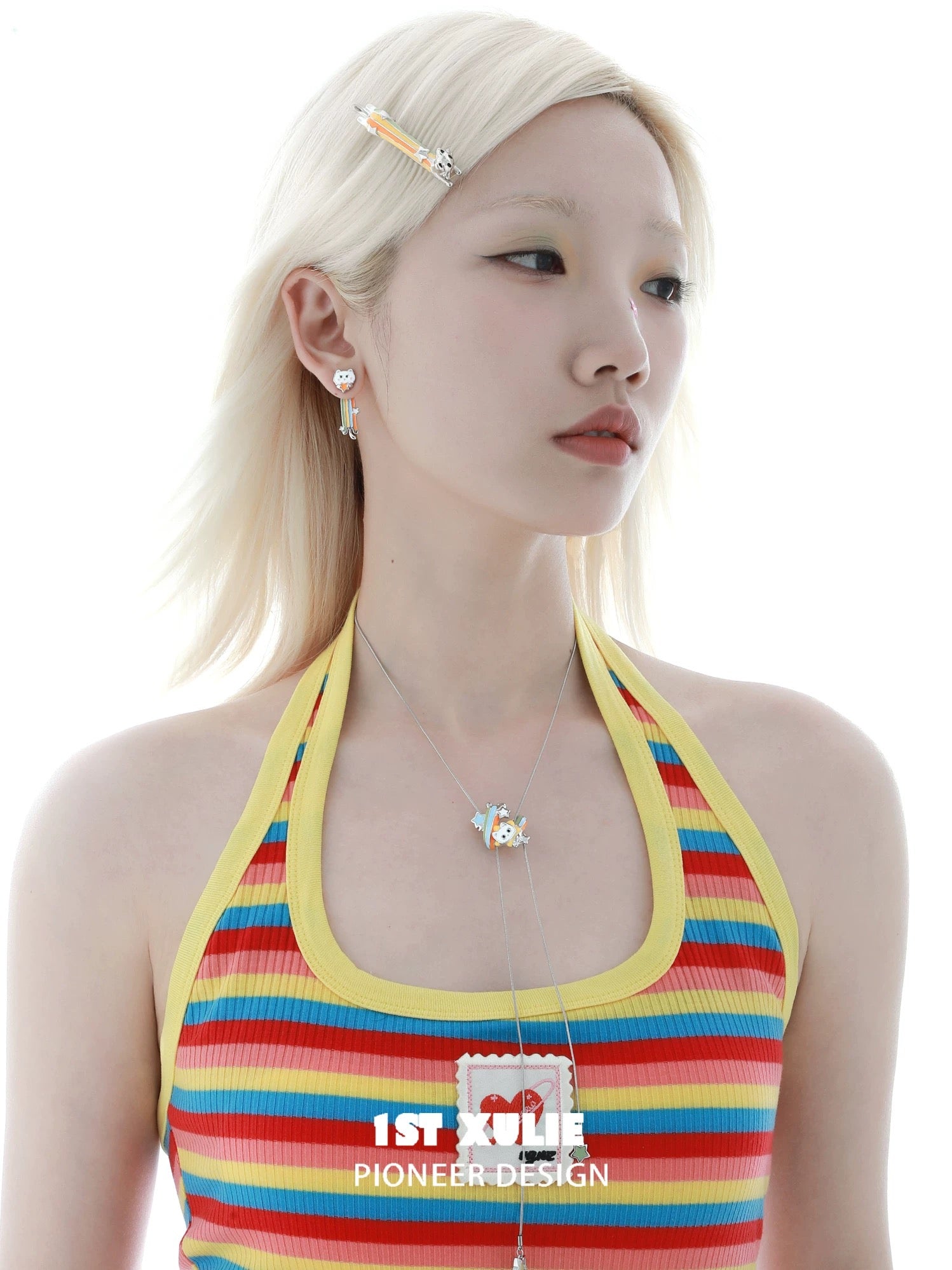 彩虹小猫 - Rainbow Cat - Lariat Necklace