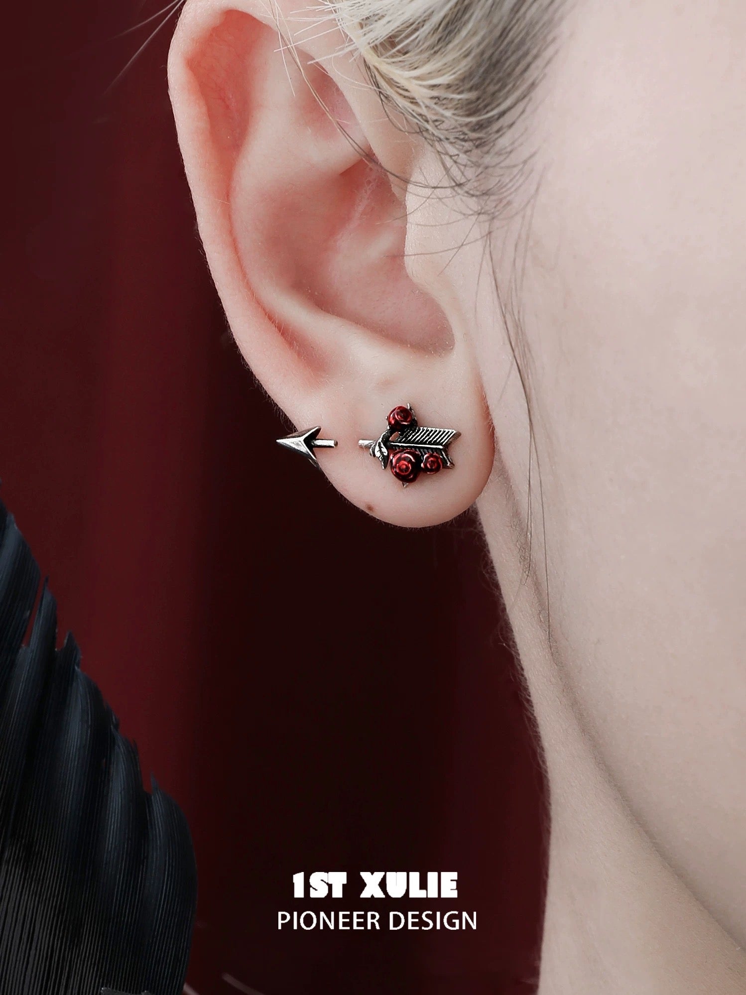 暮色蔷薇 - Twilight Rose Detachable Earrings