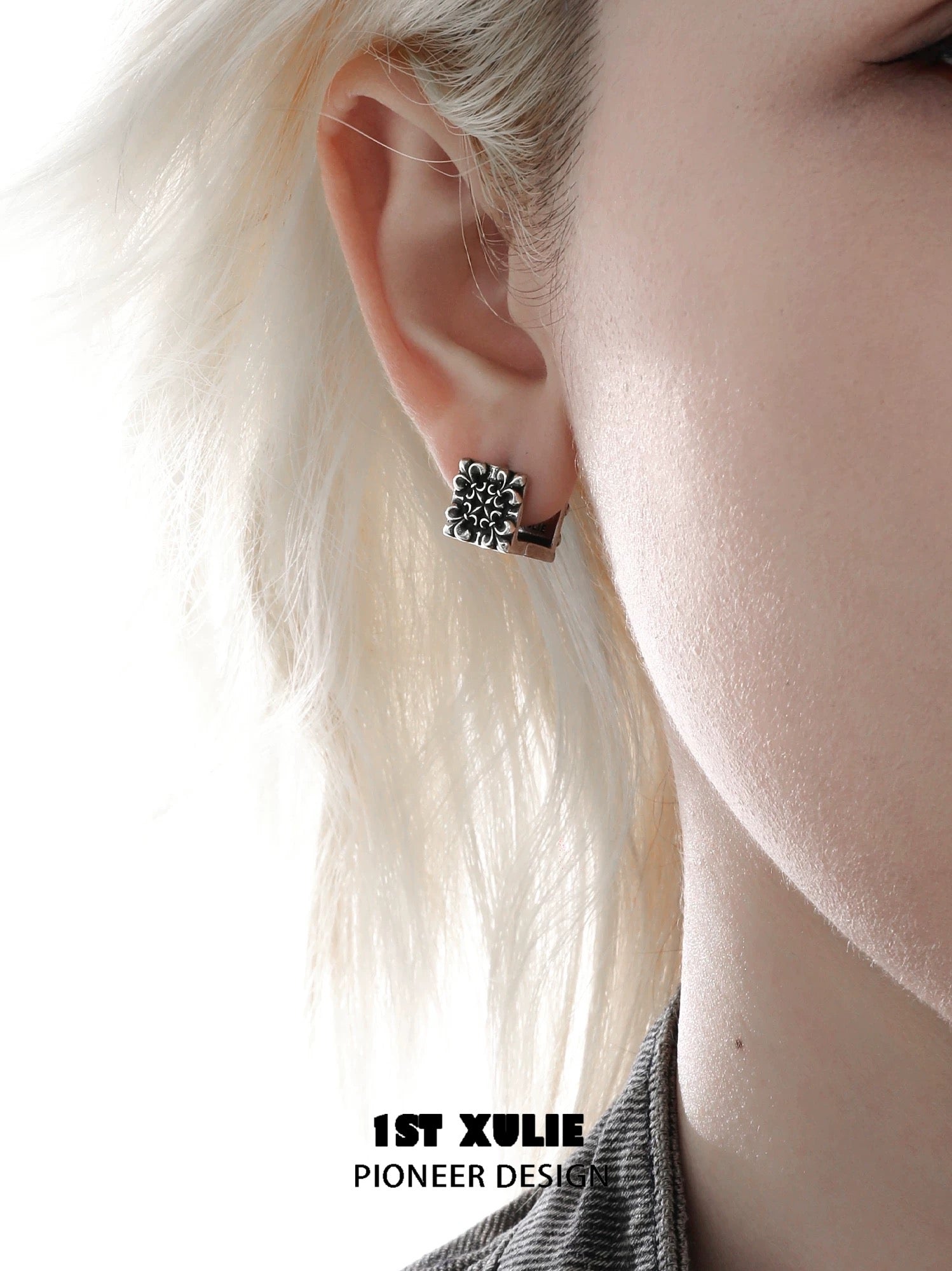 暗黑鸢尾 - Dark Iris - Square Earrings