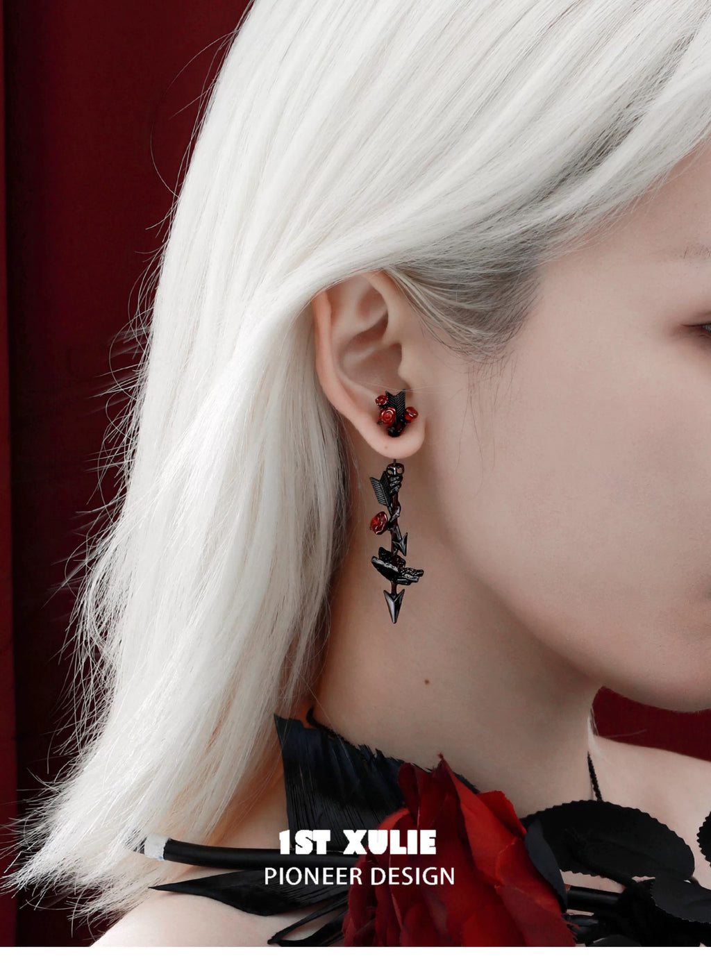 暮色蔷薇 - Twilight Rose Arrow Earrings
