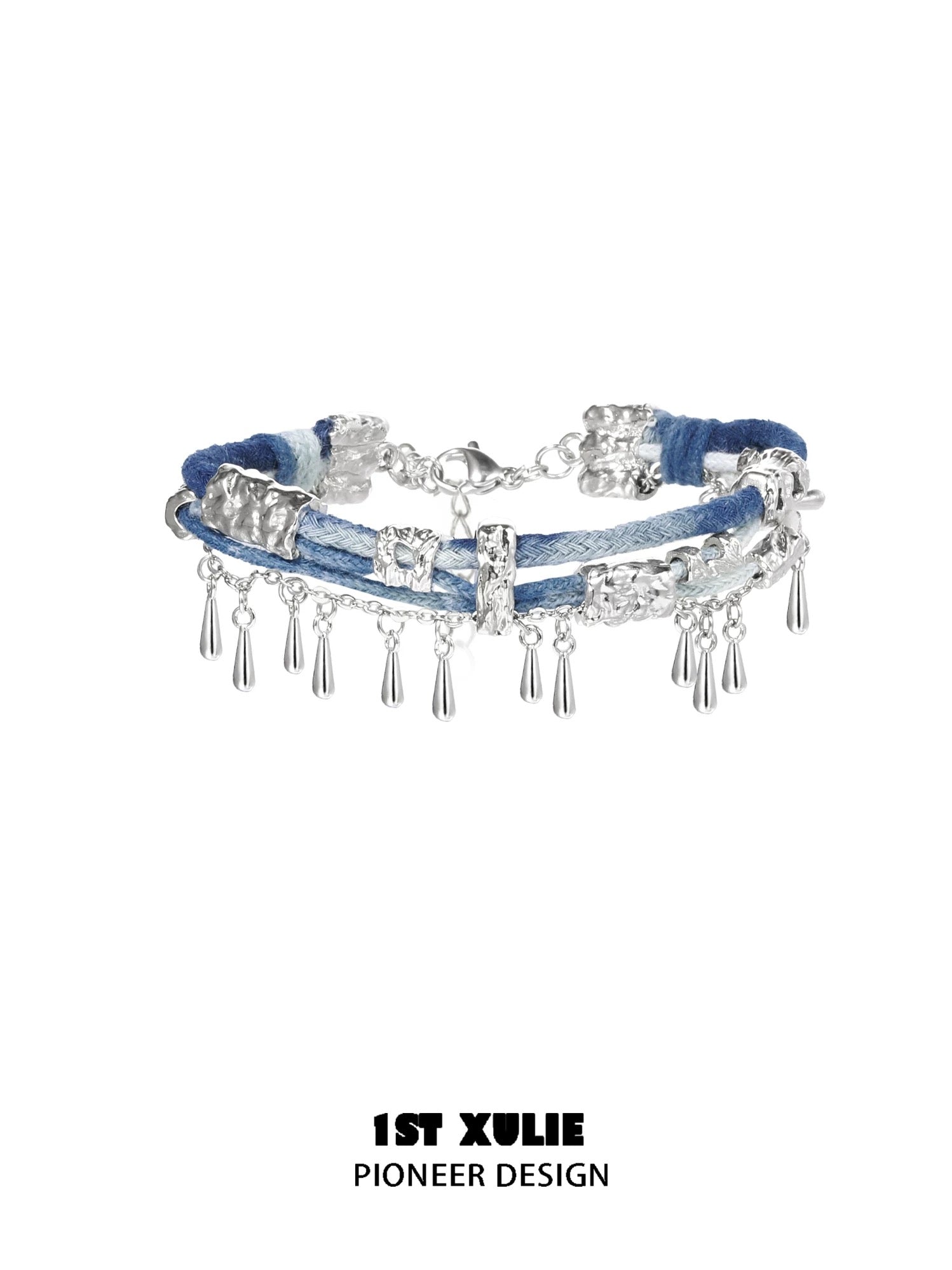 苗 - Miao - Indigo Tie-dyed Cotton Bracelet