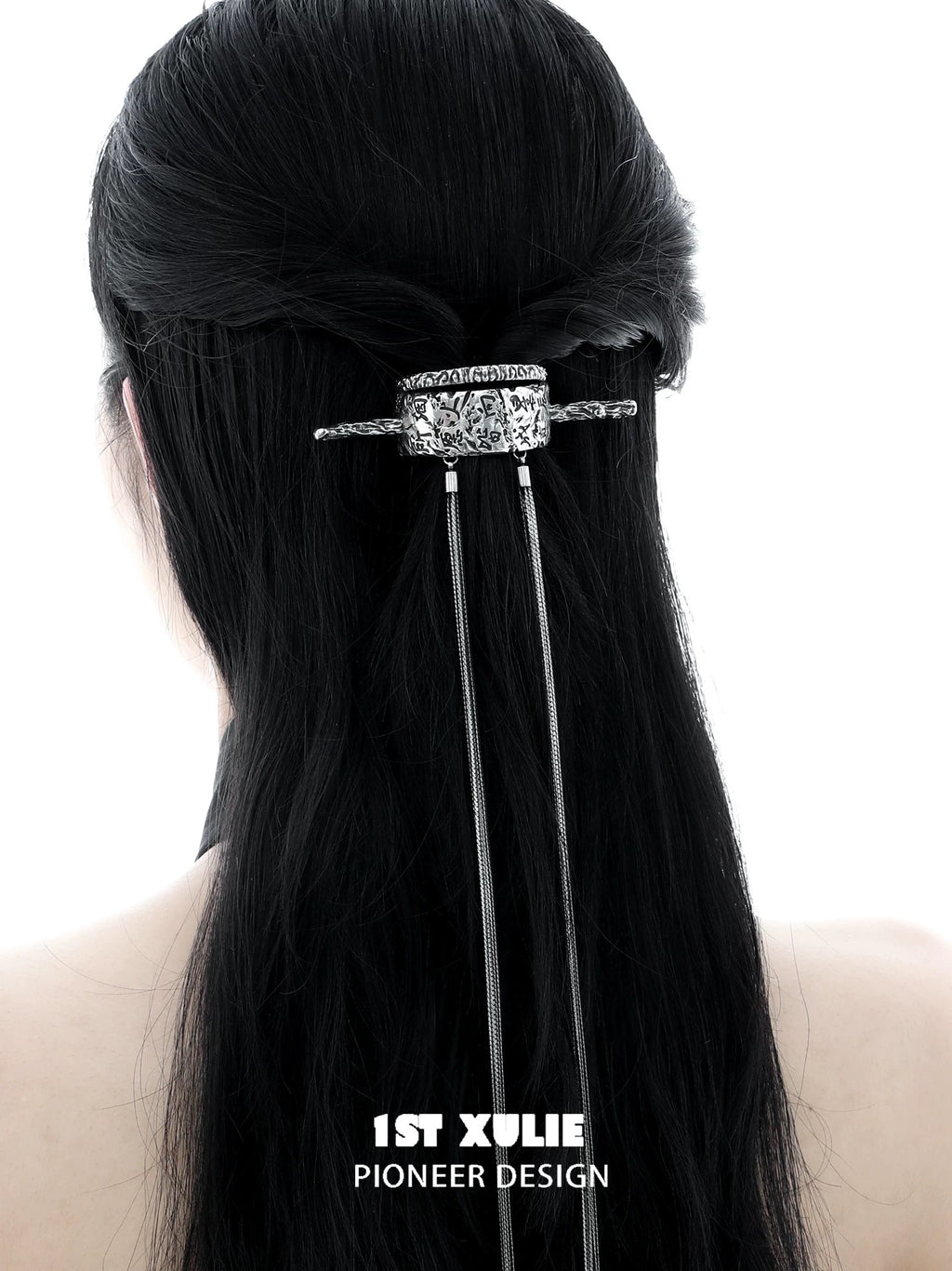 独白系列 - Soliloquy Collection - Oxidized Silver Plated Long Hair Holder Hair Accessories