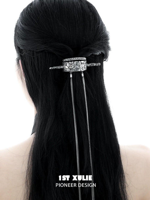 独白系列 - Soliloquy Collection - Oxidized Silver Plated Long Hair Holder Hair Accessories