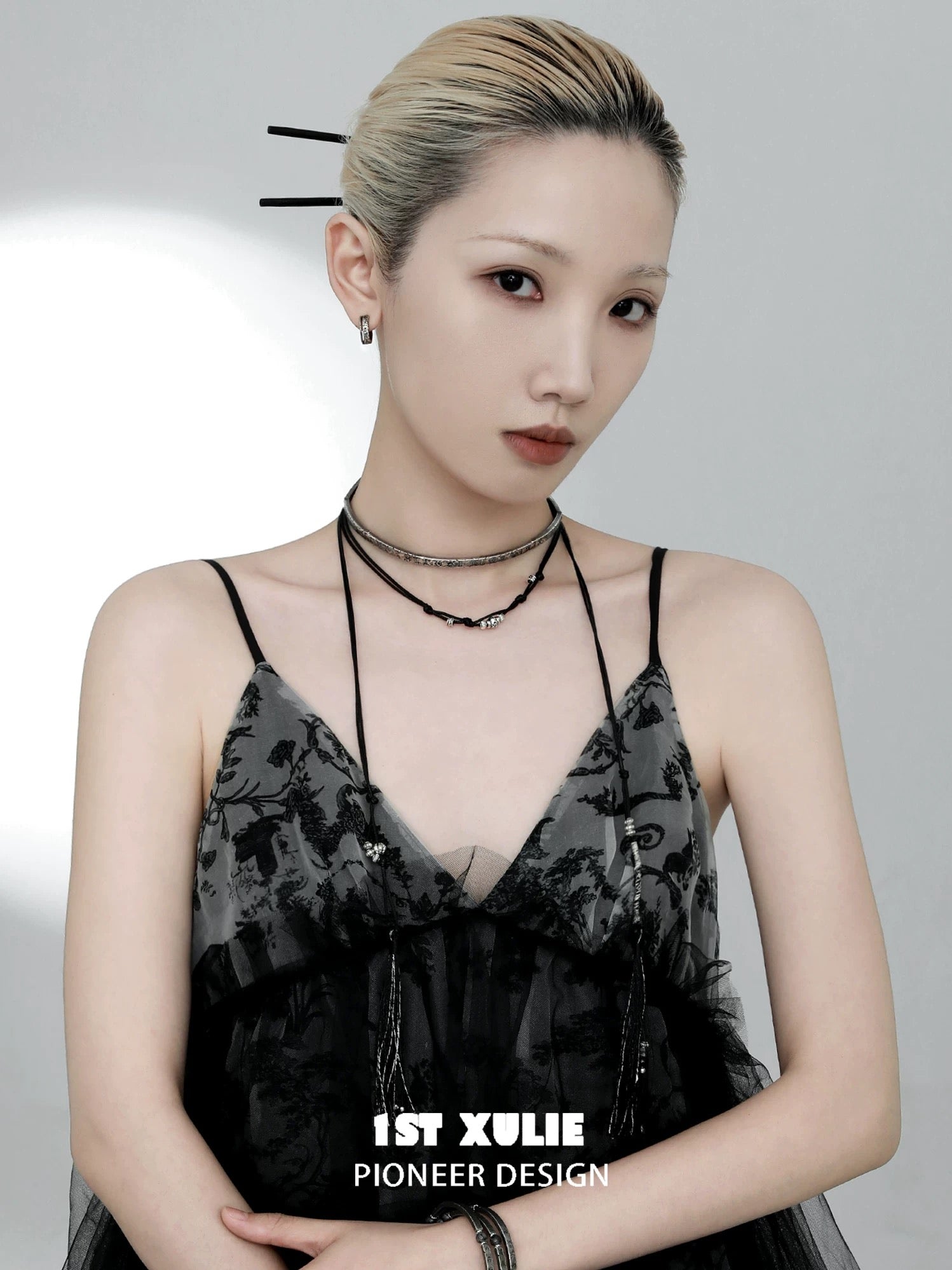 独白系列 - Soliloquy Collection - Oxidized Silver Plated Choker & Necklace