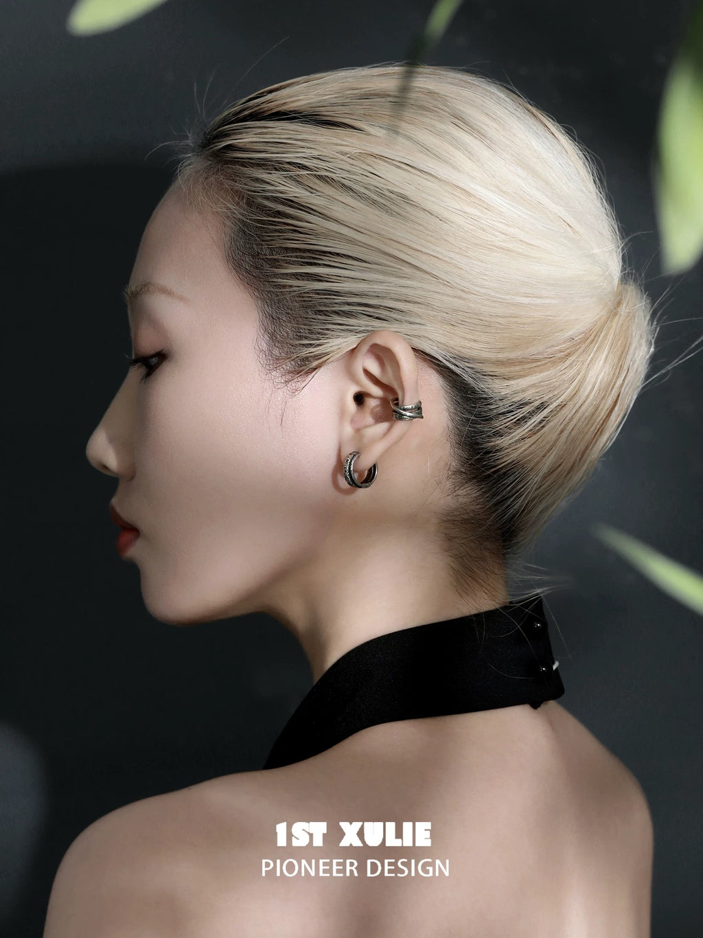 独白系列 - Soliloquy - Oxidized Silver Plated Rutilated Earrings & Earcuffs
