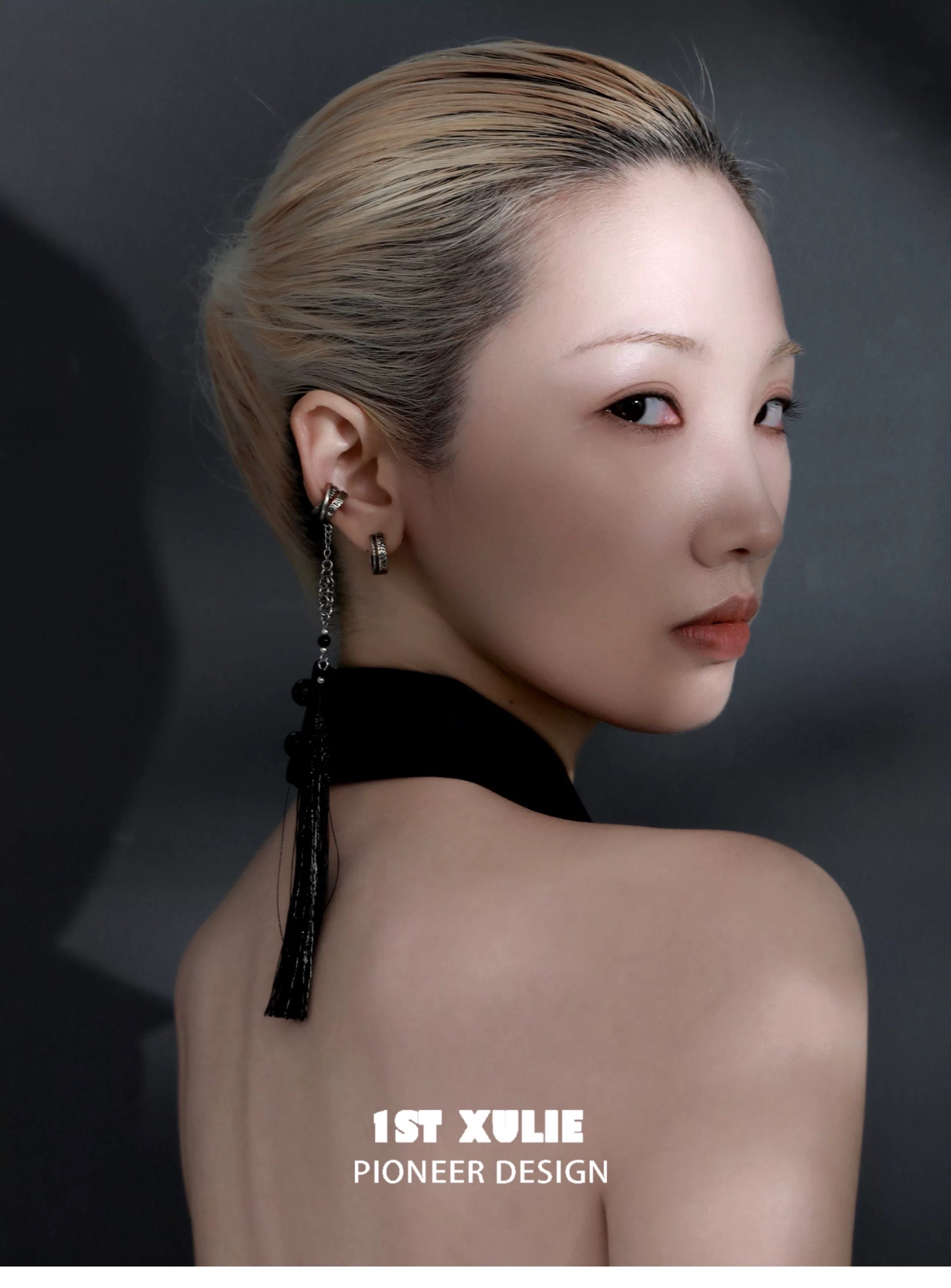 独白系列 - Soliloquy - Oxidized Silver Plated Rutilated Earrings & Earcuffs