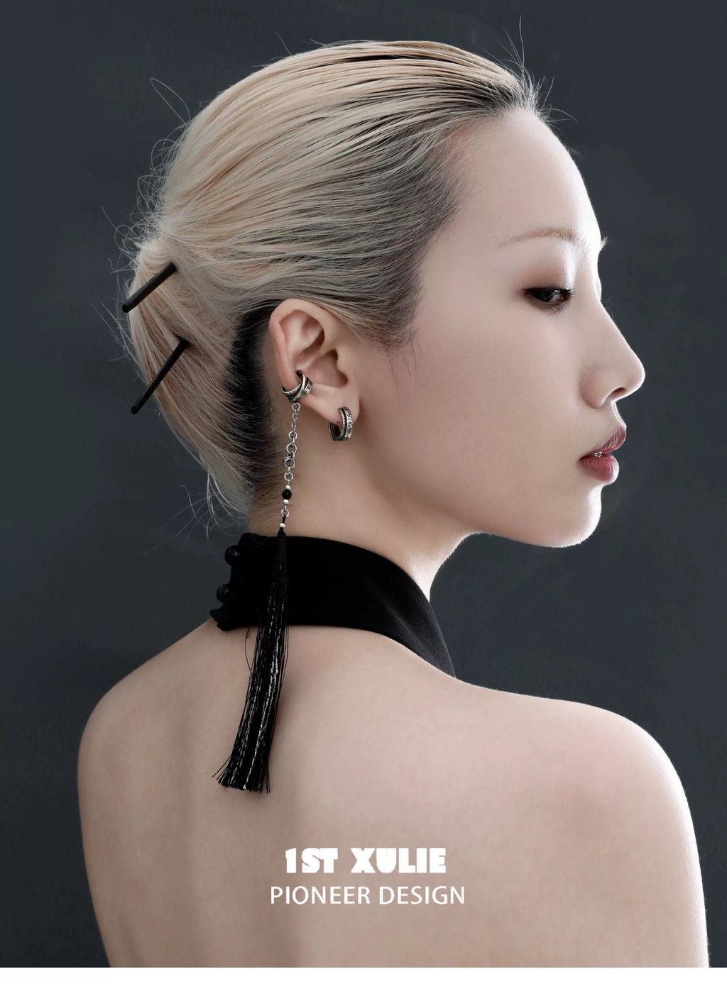 独白系列 - Soliloquy - Oxidized Silver Plated Rutilated Earrings & Earcuffs