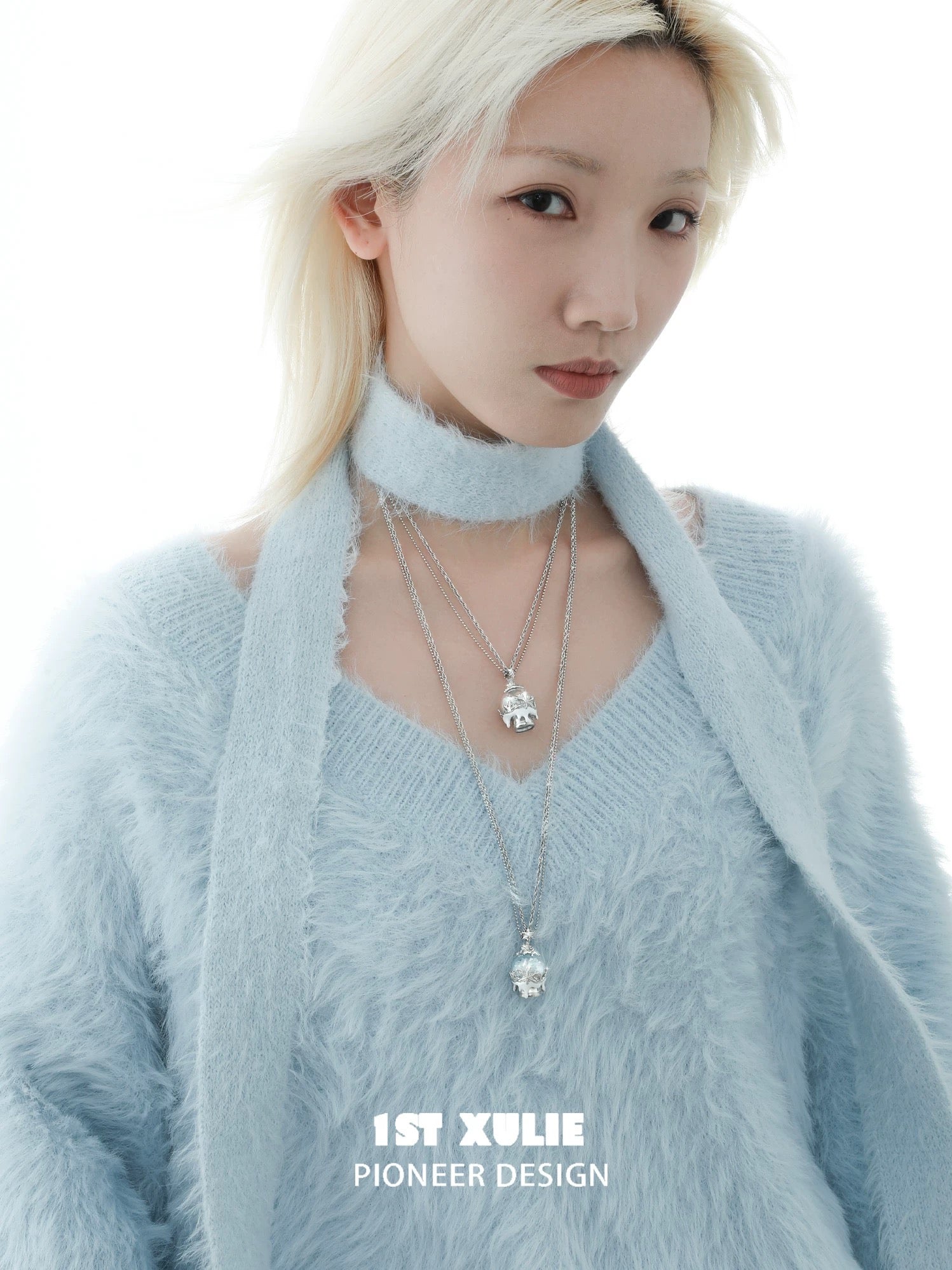 雪国之境 - The Snow Kingdom - Platinum Plating Snow Crystal Ball Necklace