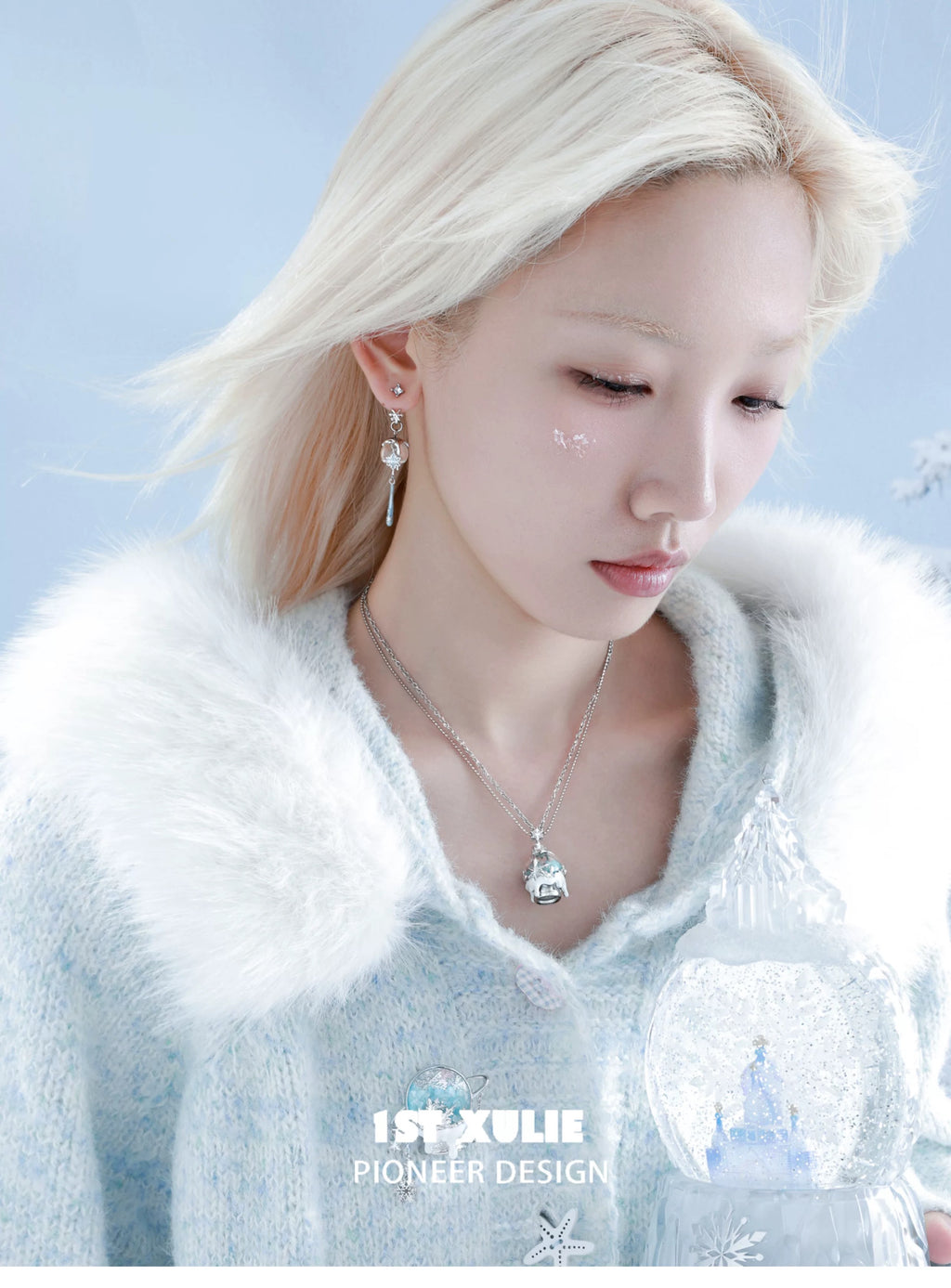 雪国之境 - The Snow Kingdom - Platinum Plating Snow Crystal Ball Necklace