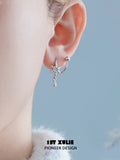 雪国之境 - The Snow Kingdom - Snowflake Twisted Needle Screw Back Earrings