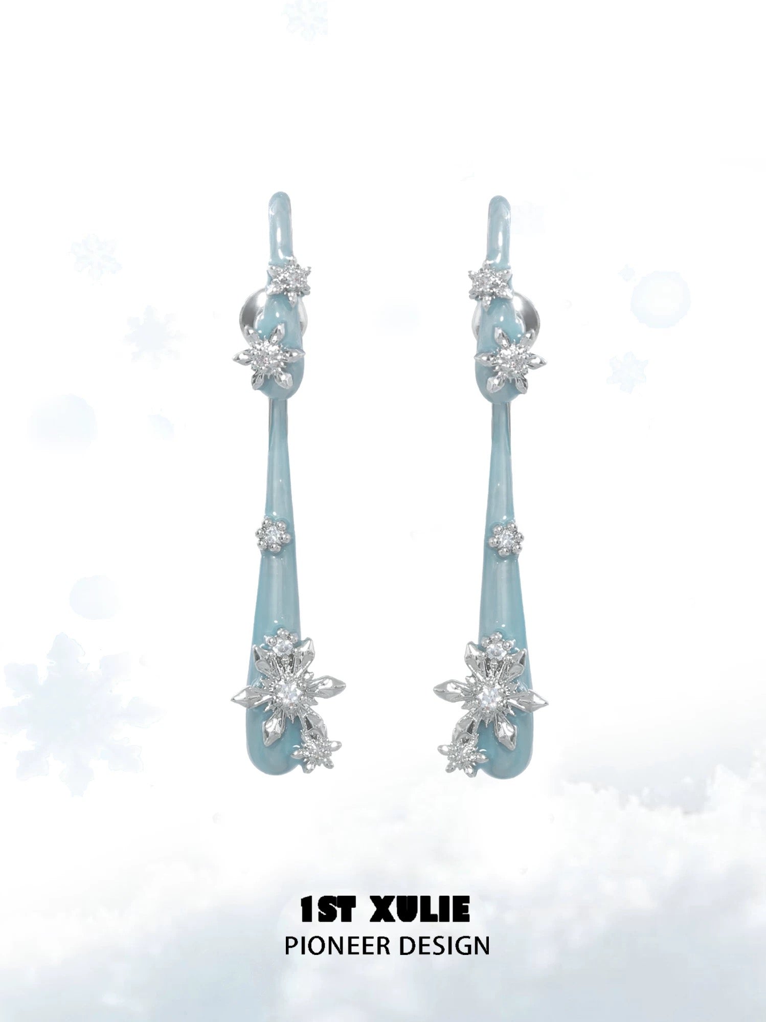 雪国之境 - The Snow Kingdom - Ice Droplet Detachable Earrings