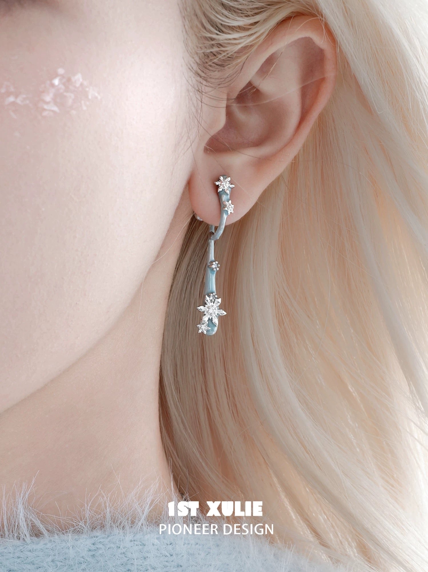 雪国之境 - The Snow Kingdom - Ice Droplet Detachable Earrings