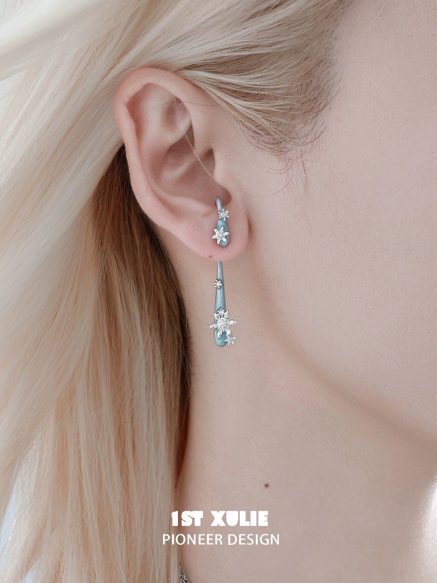 雪国之境 - The Snow Kingdom - Ice Droplet Detachable Earrings