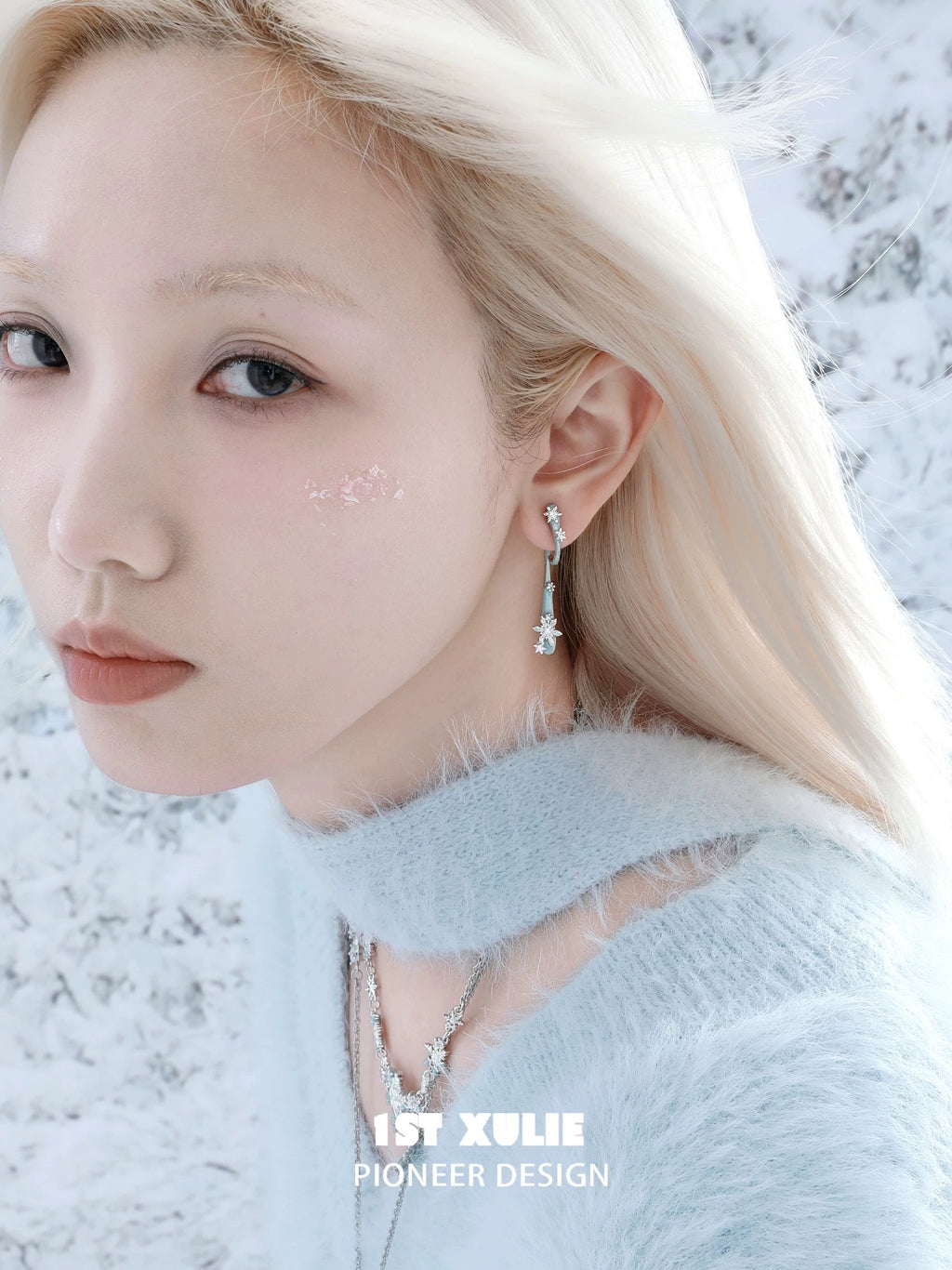 雪国之境 - The Snow Kingdom - Ice Droplet Detachable Earrings