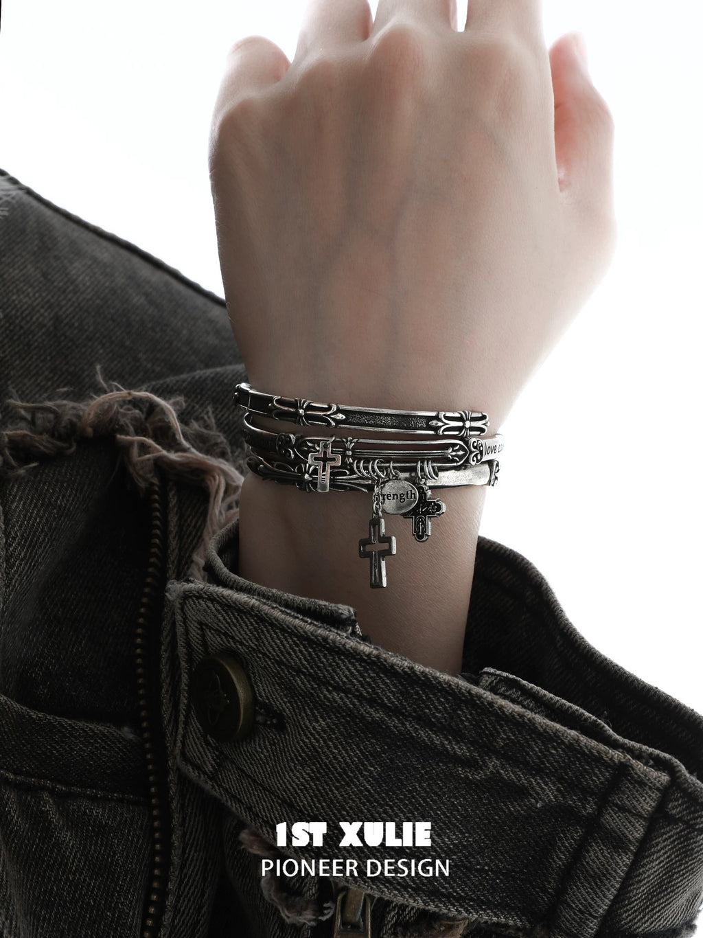 暗黑鸢尾 - Dark Iris - Antique Stack Alloy Bracelet