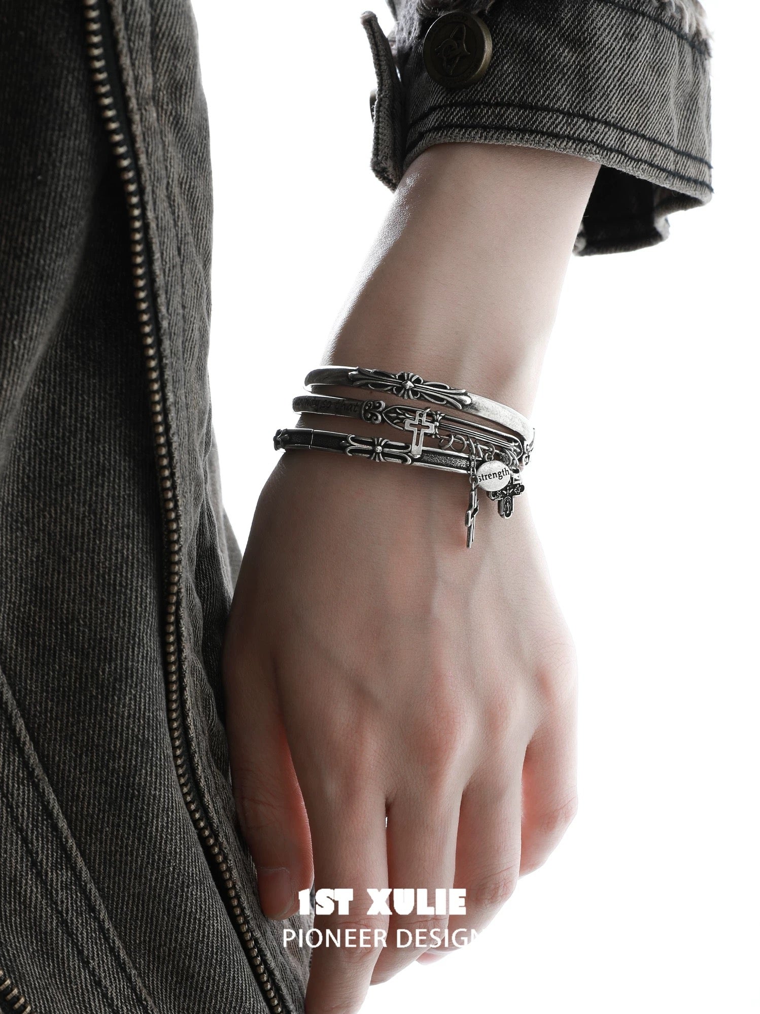 暗黑鸢尾 - Dark Iris - Antique Stack Alloy Bracelet