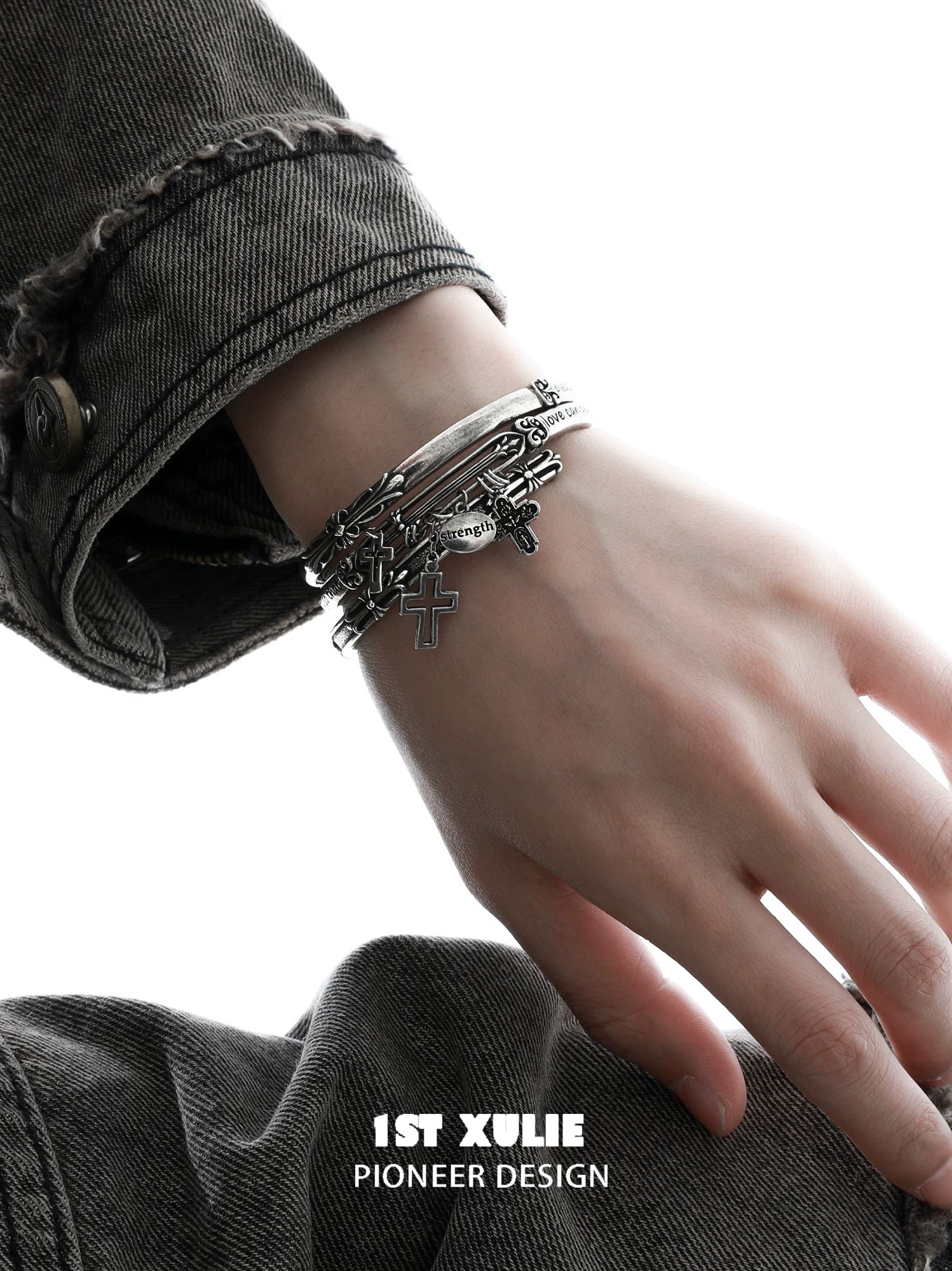 暗黑鸢尾 - Dark Iris - Antique Stack Alloy Bracelet