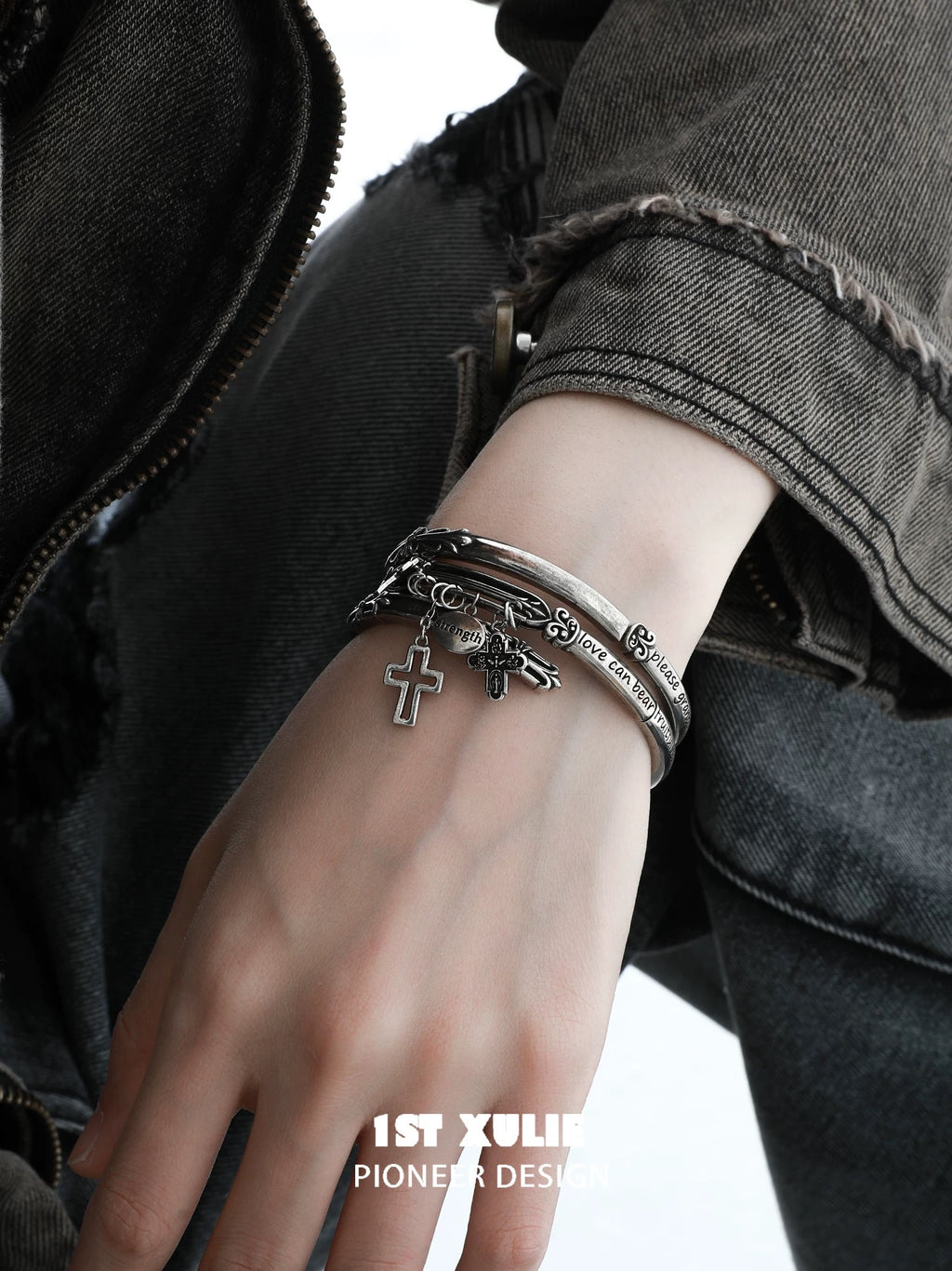 暗黑鸢尾 - Dark Iris - Antique Stack Alloy Bracelet