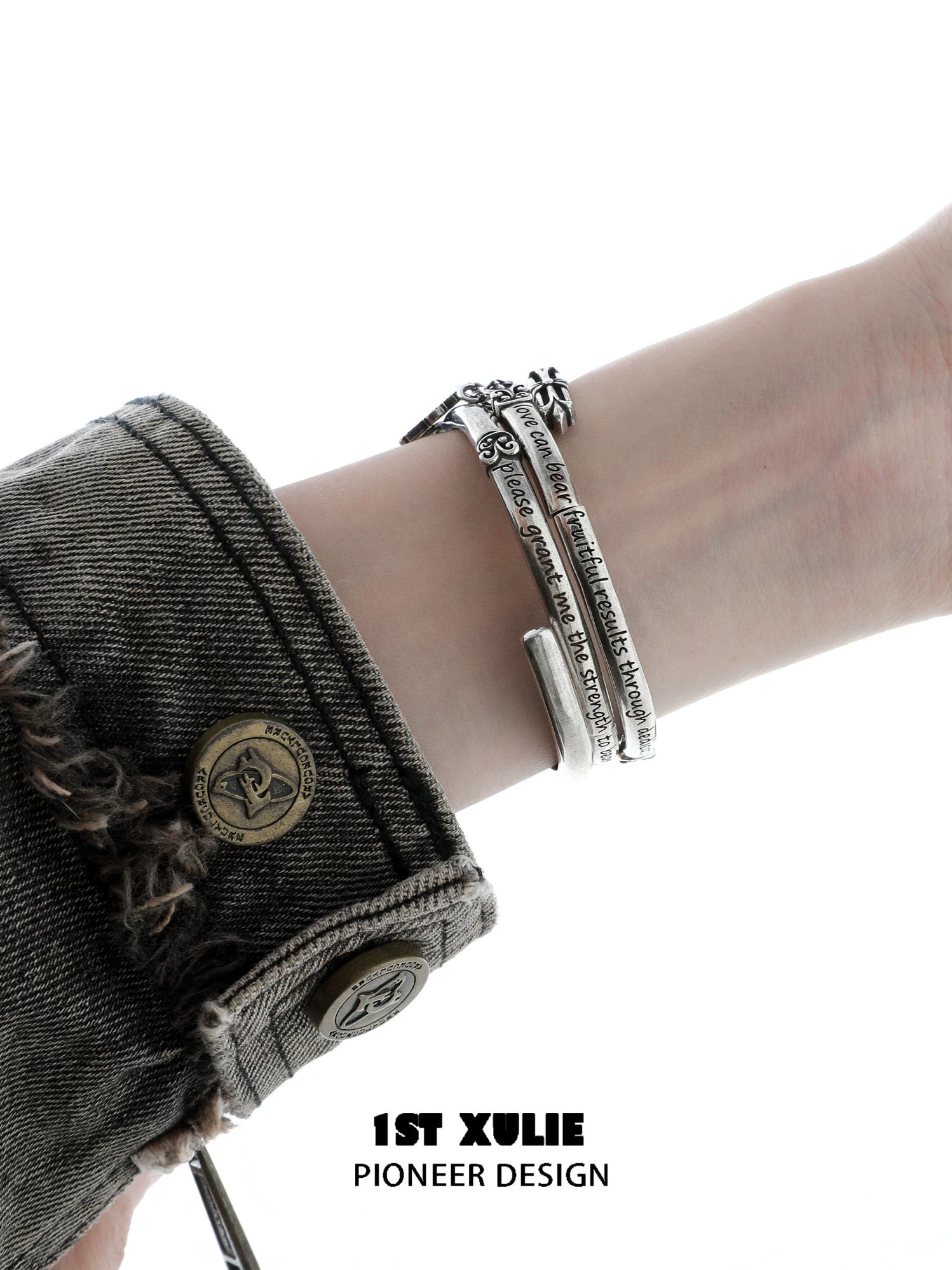 暗黑鸢尾 - Dark Iris - Antique Stack Alloy Bracelet