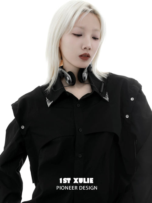 暗黑鸢尾 - Dark Iris - A Pair of Shirt Collar Pins