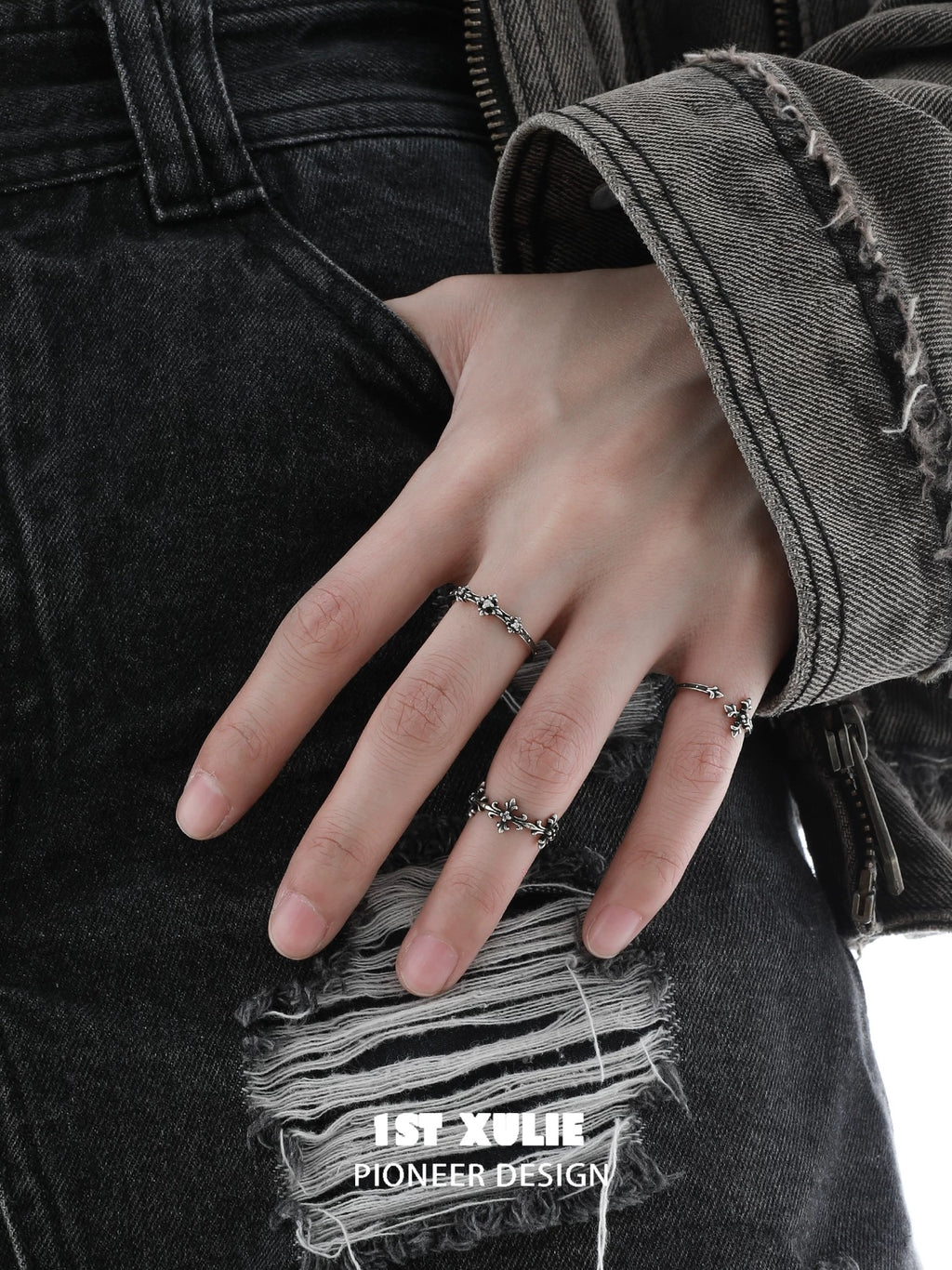 暗黑鸢尾 - Dark Iris - Mini Pinky Couple Ring