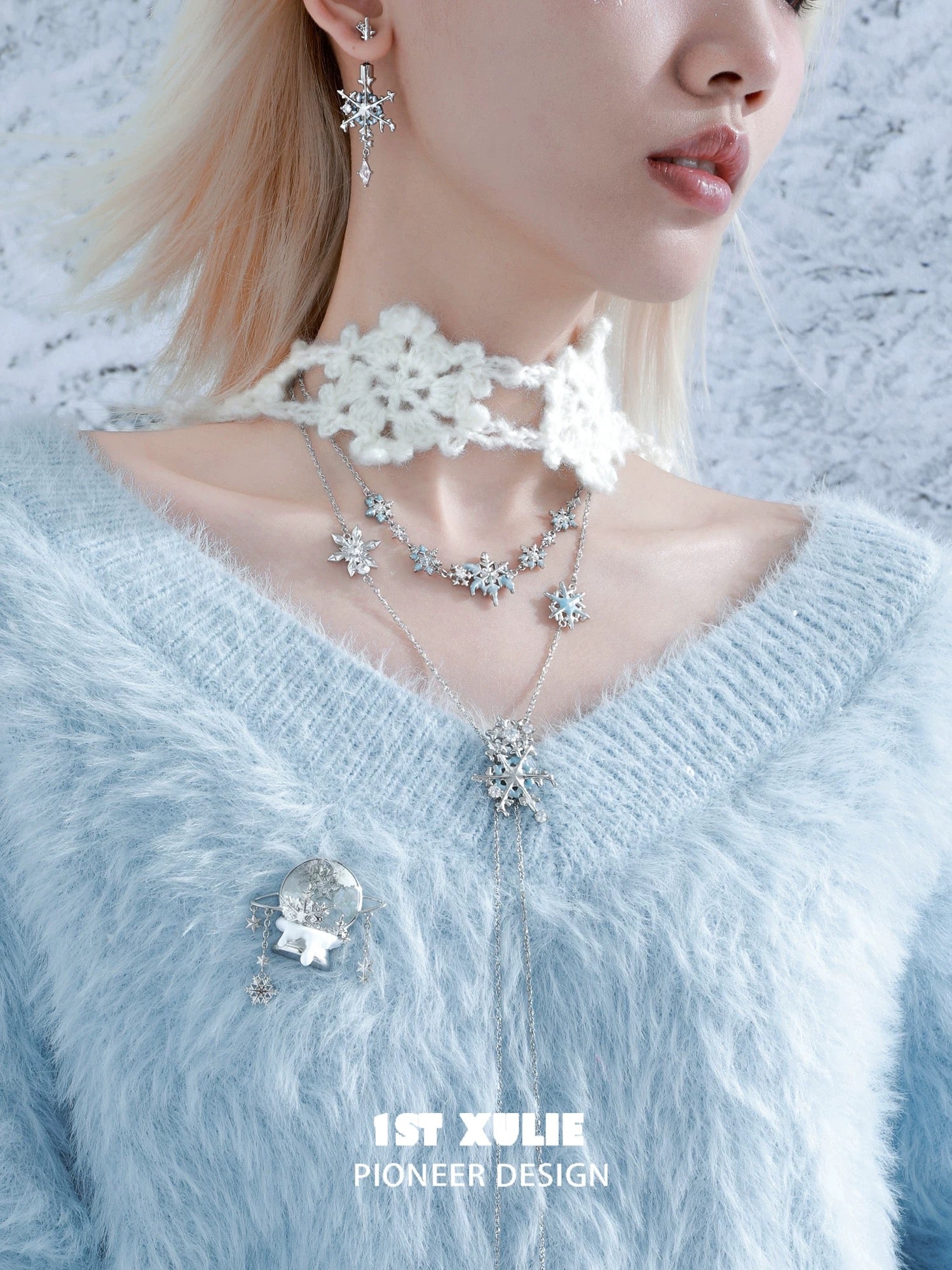 雪国之境 - The Snow Kingdom - Snowflakes Necklace Set