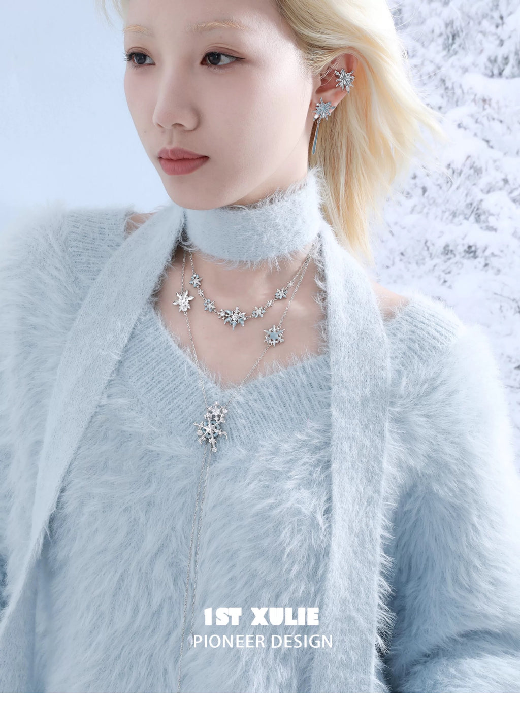 雪国之境 - The Snow Kingdom - Snowflakes Necklace Set