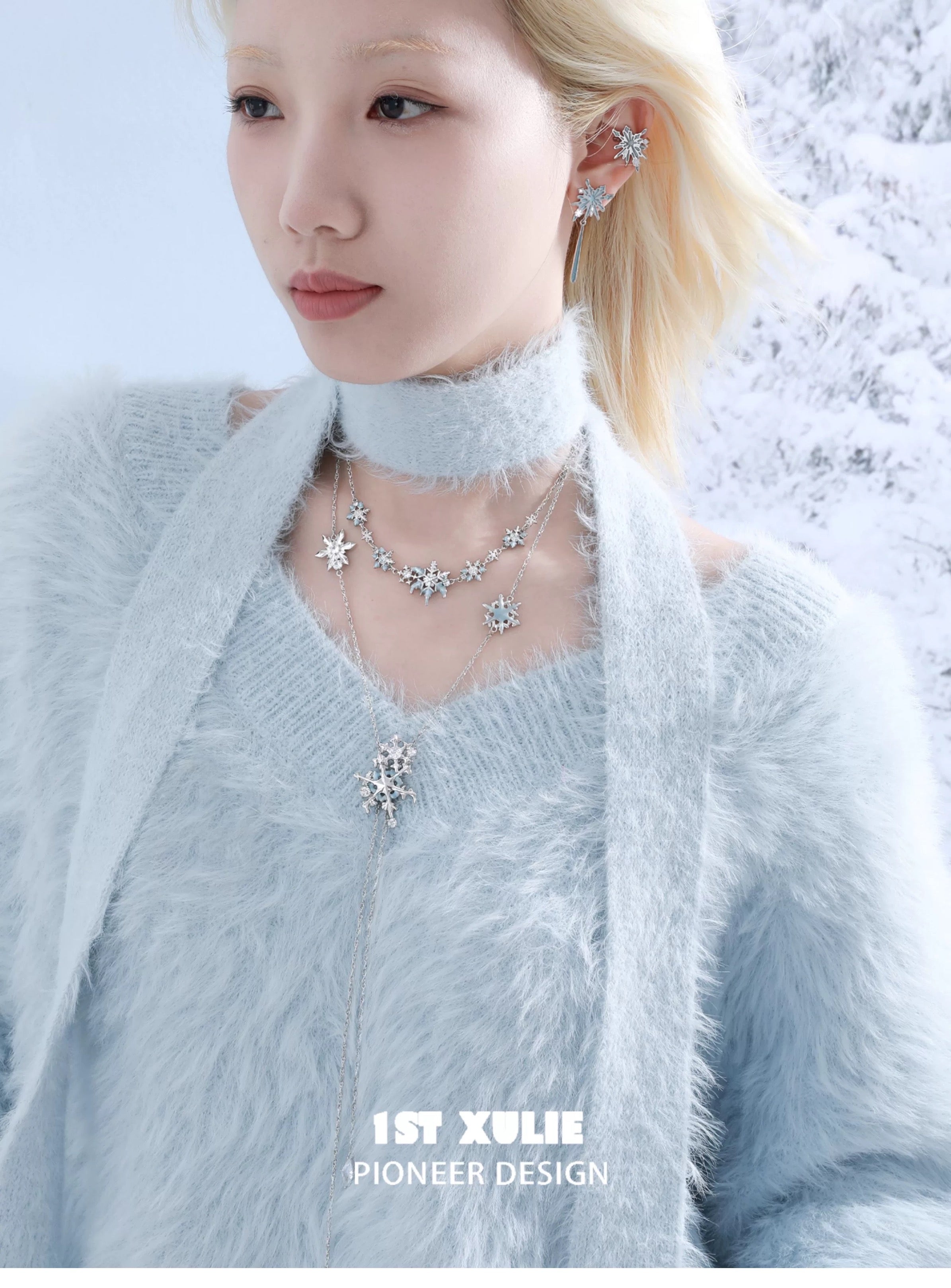 雪国之境 - The Snow Kingdom - Snowflakes Necklace Set