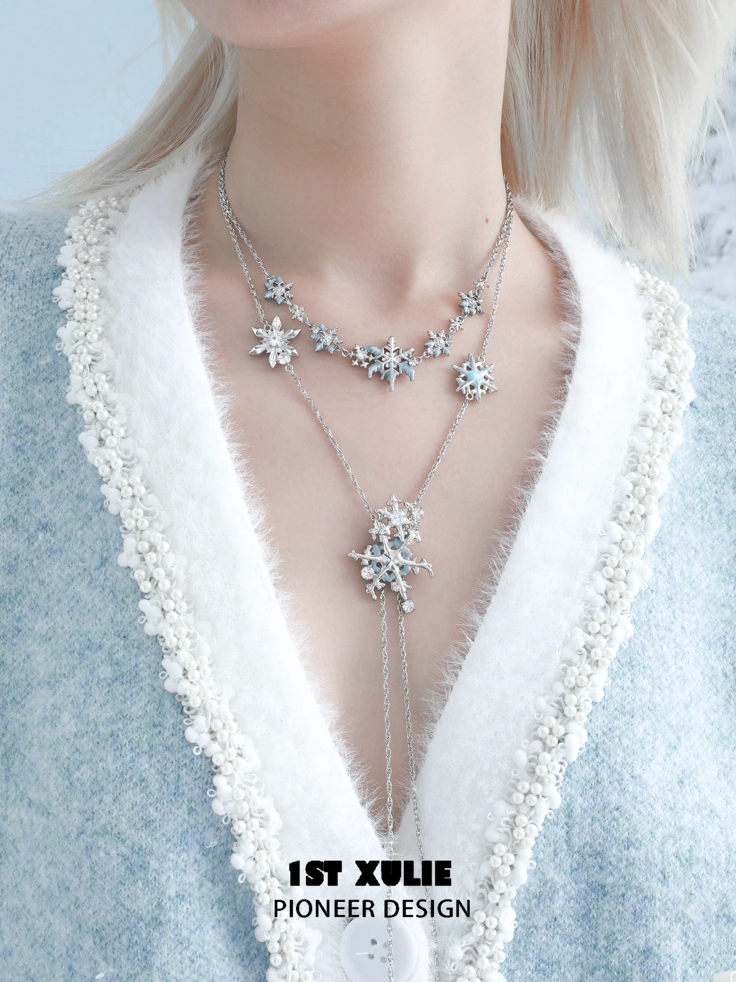 雪国之境 - The Snow Kingdom - Snowflakes Necklace Set