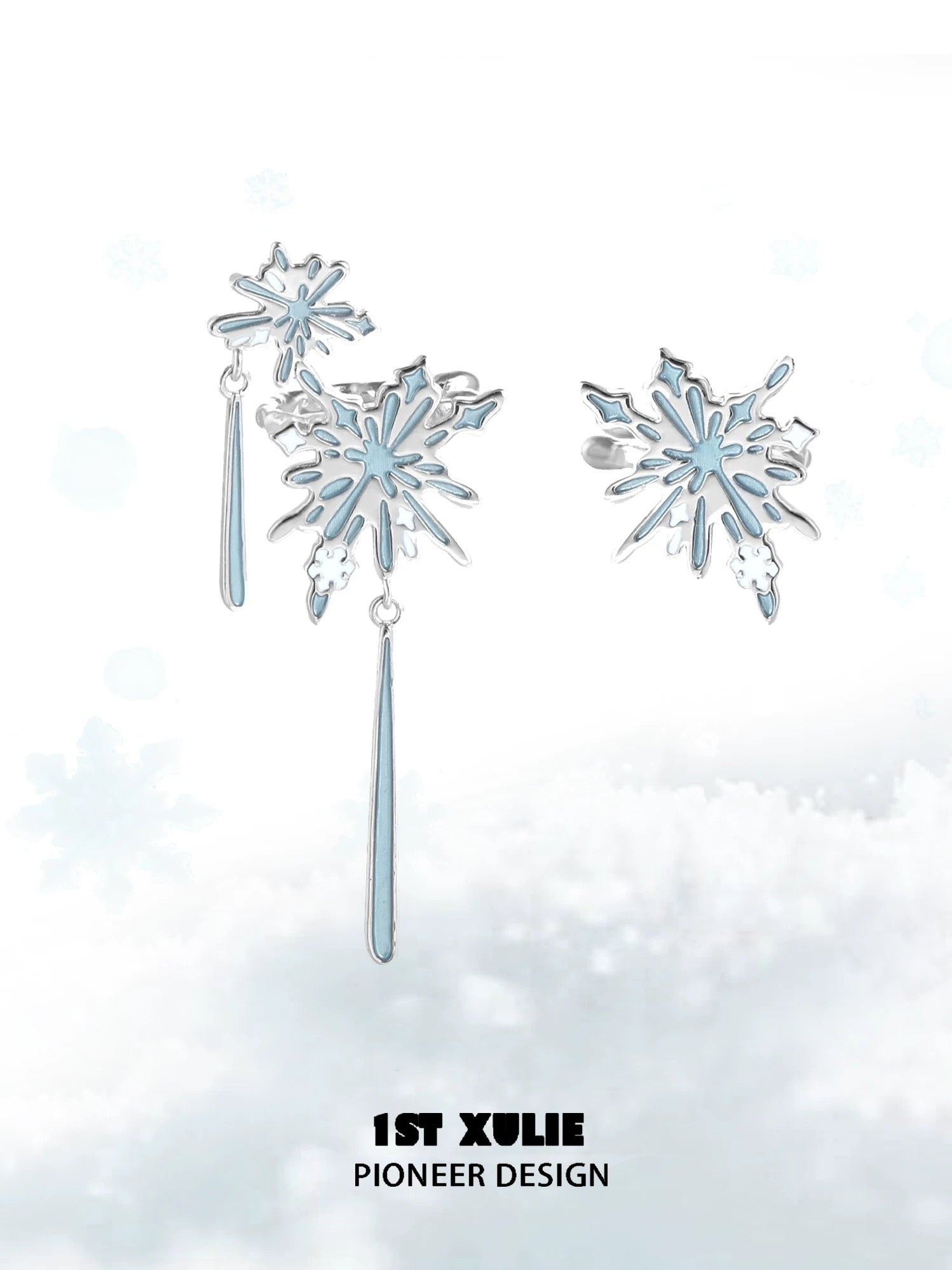 雪国之境 - The Snow Kingdom - Snowflake Ear Cuffs
