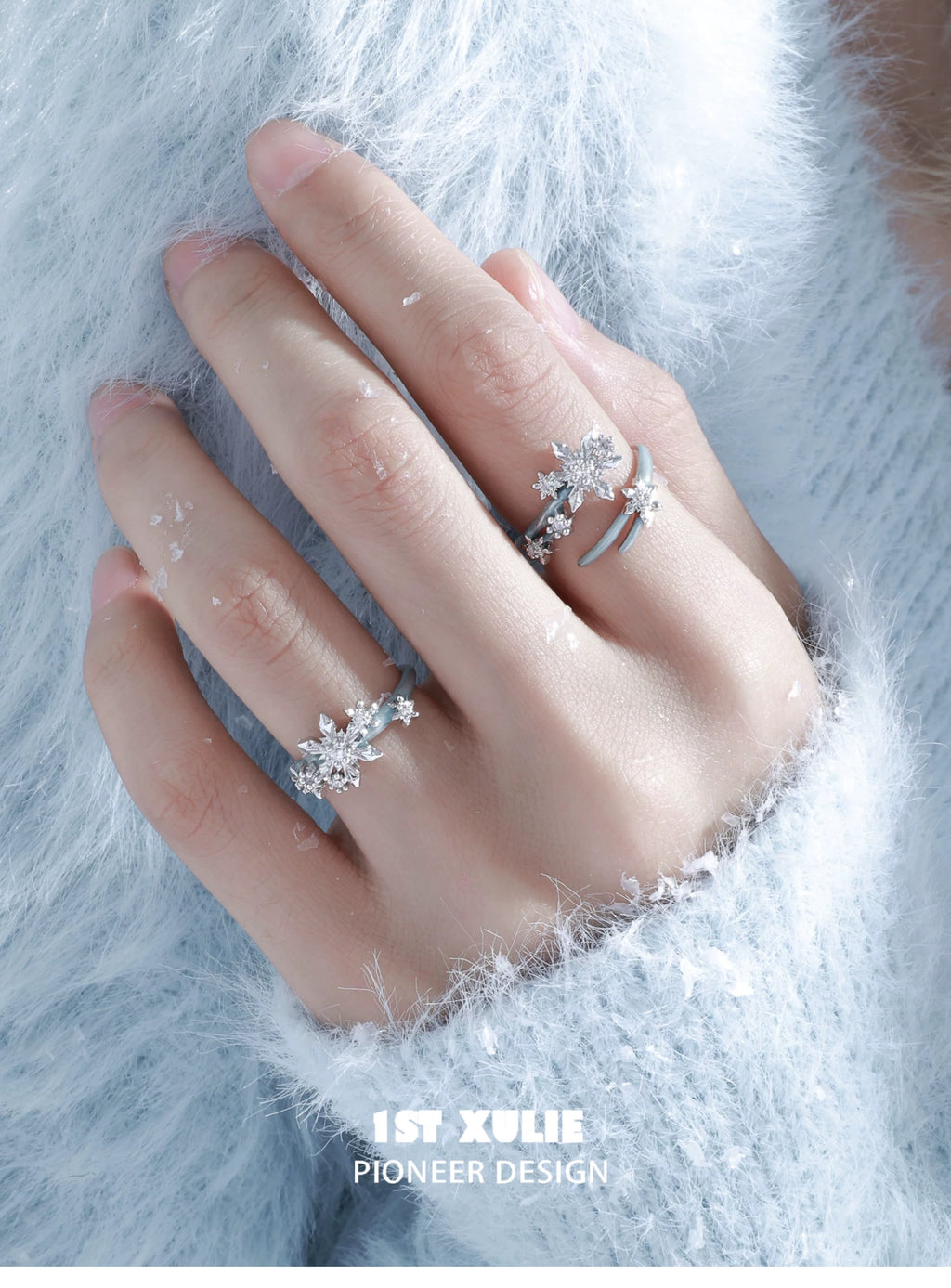 雪国之境 - The Snow Kingdom - Snowflakes Couple Ring