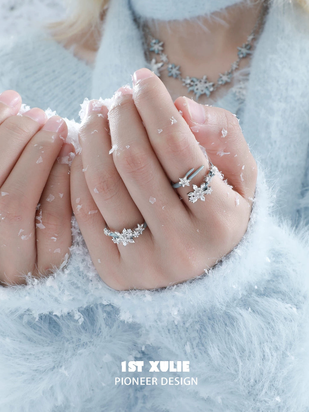 雪国之境 - The Snow Kingdom - Snowflakes Couple Ring