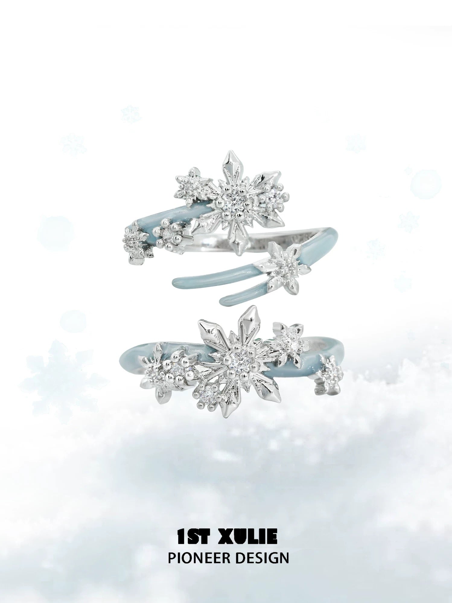 雪国之境 - The Snow Kingdom - Snowflakes Couple Ring