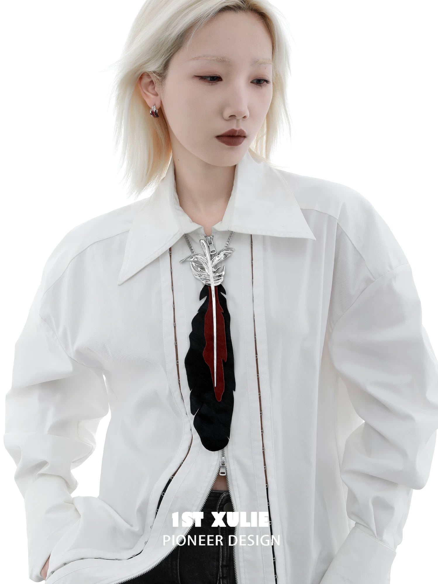 灵鹤浮生 - Spiritual Crane - Feather Necktie