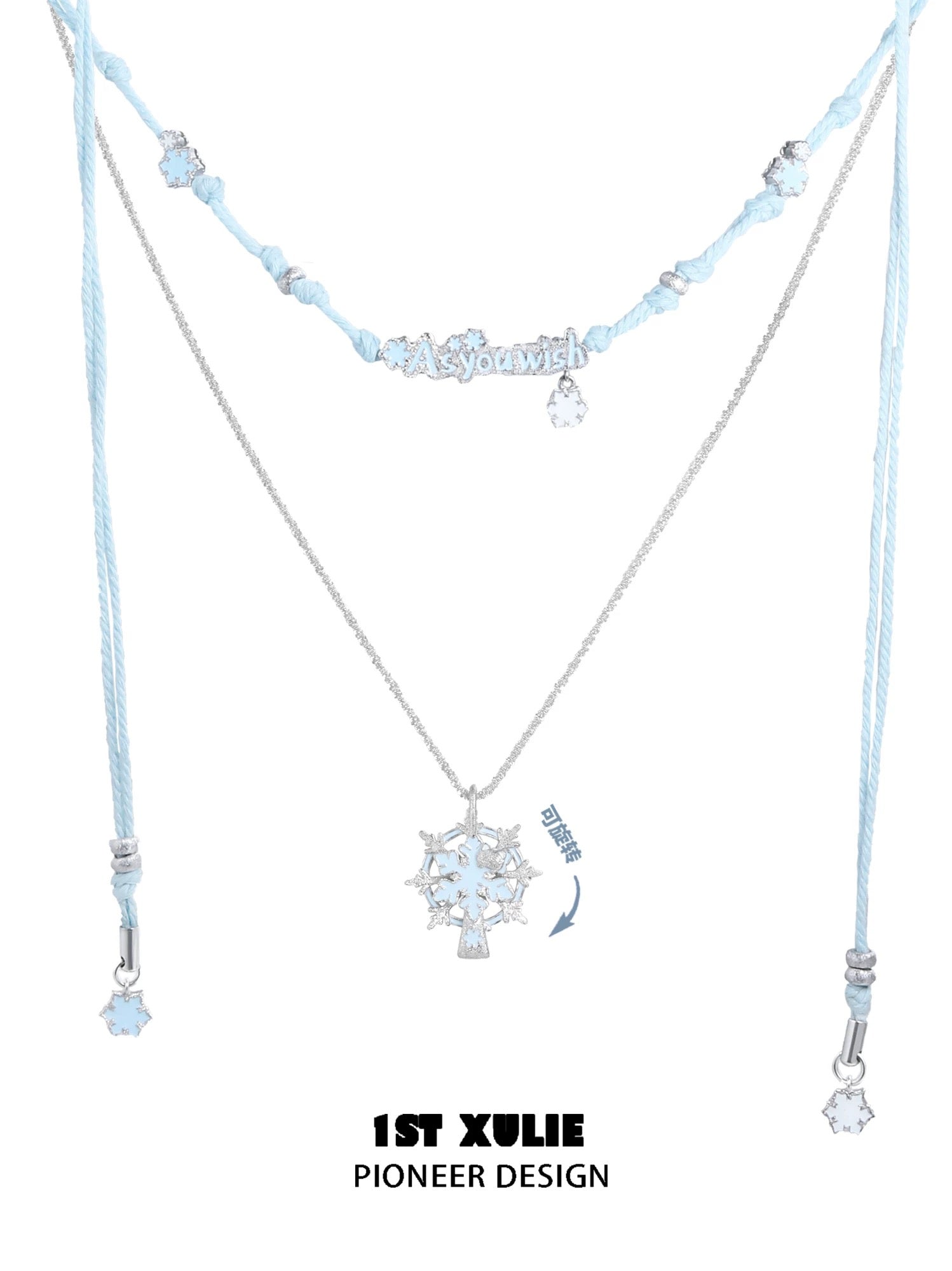 雪花貓咪 - Snowmelt Cat - Spinnable Pendant Necklace & Choker