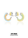 彩虹小猫 - Rainbow Cat - Half Hoop Detachable Earrings