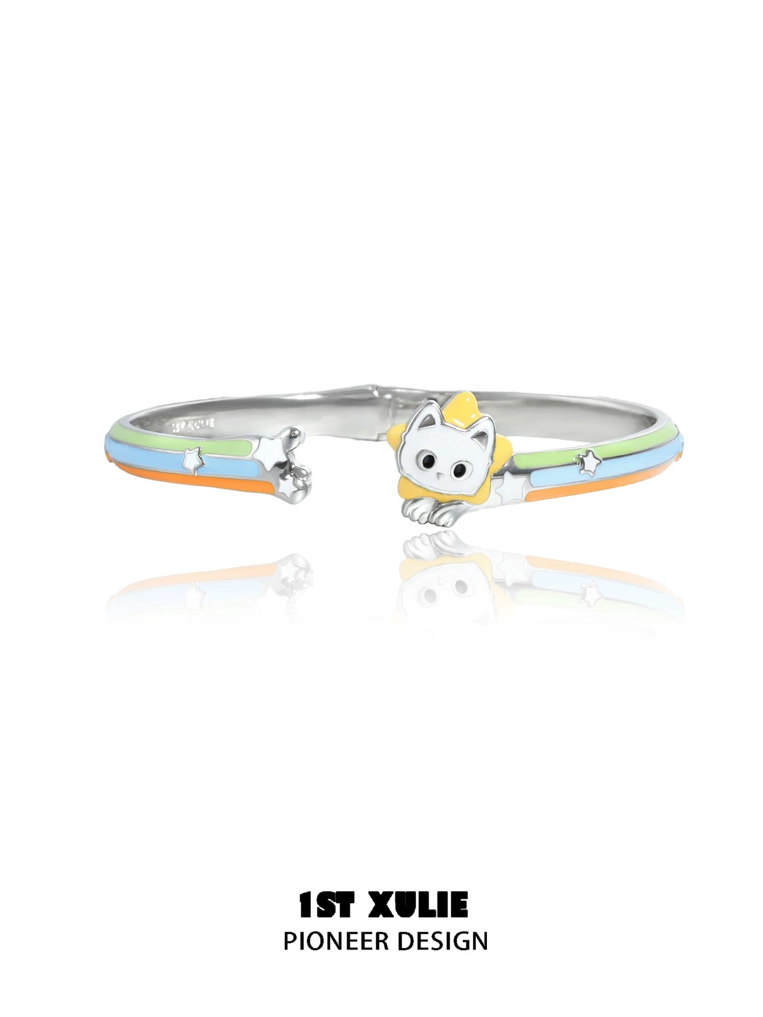 彩虹小猫 - Rainbow Cat - Cuff Bracelet