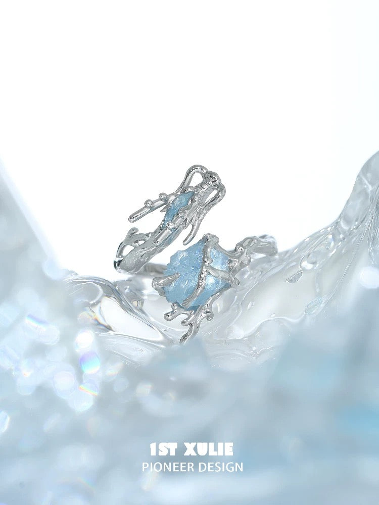 灵龙 - Spirit Dragon - S925 Silver Aquamarine Ring