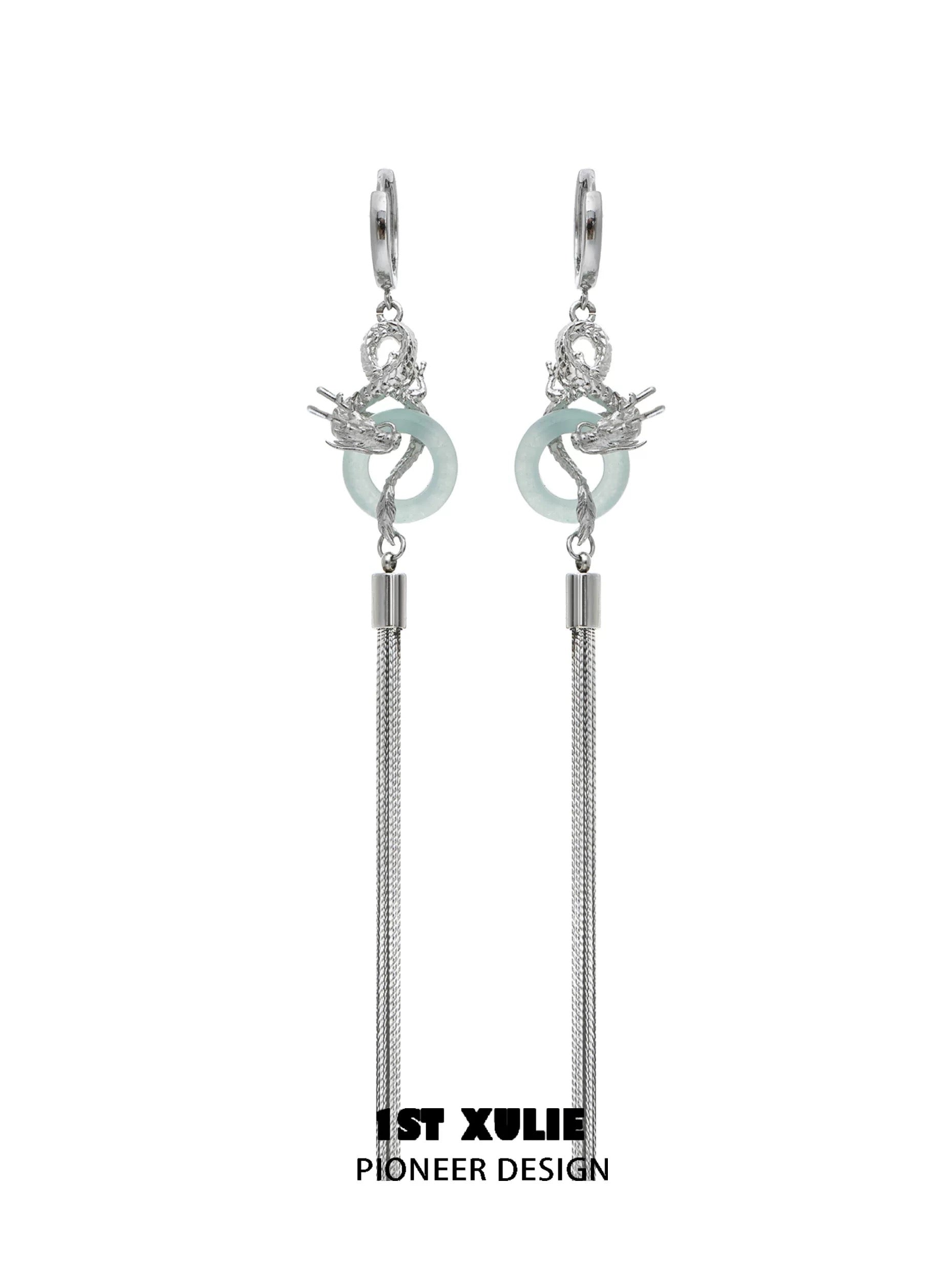 游龙 - Wandering Dragon - Long Huggie Earrings