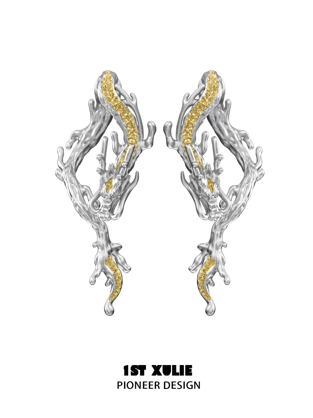 金龙 - Golden Dragon - Mini Dragon Earrings