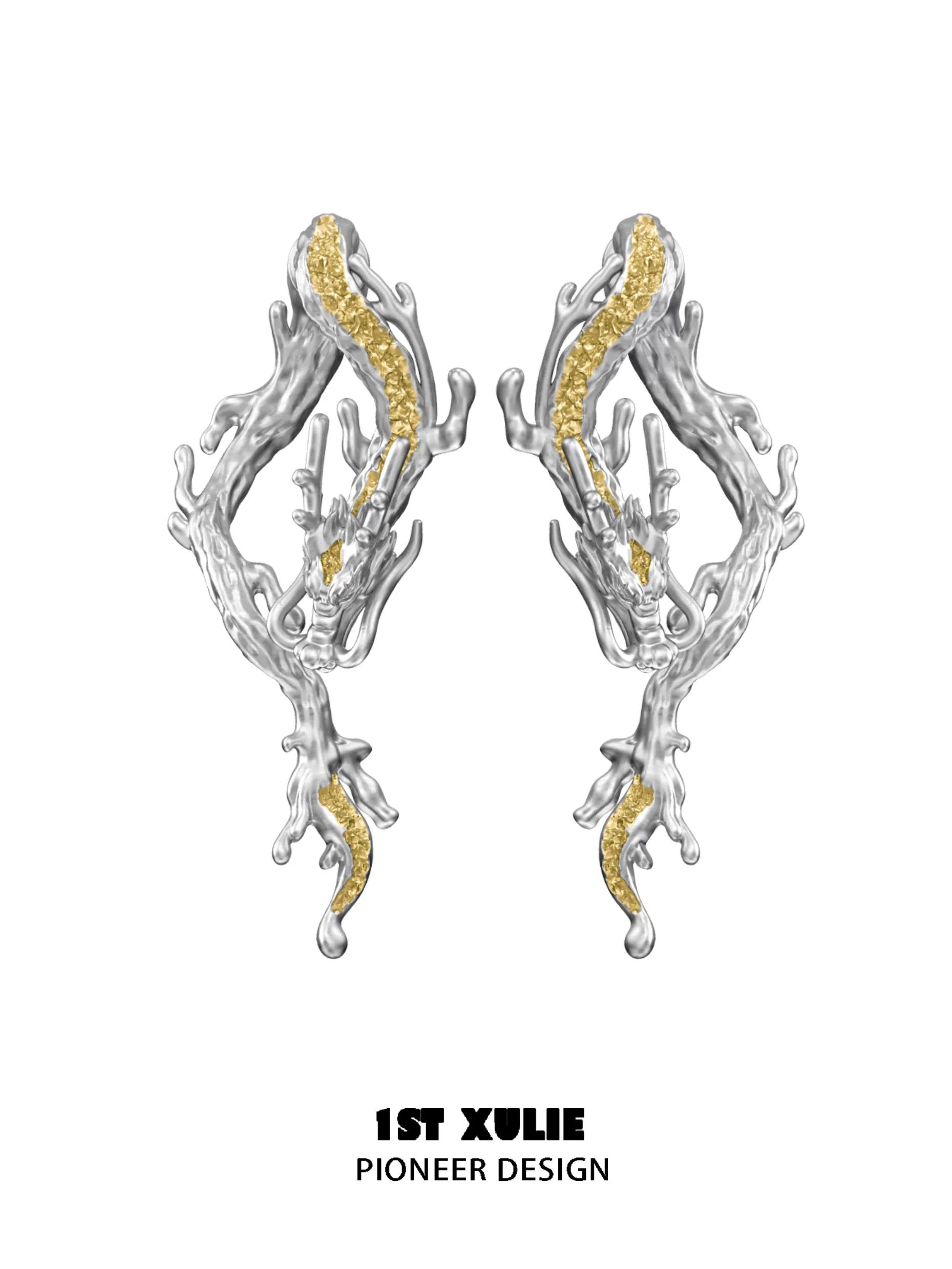 金龙 - Golden Dragon - Mini Dragon Earrings