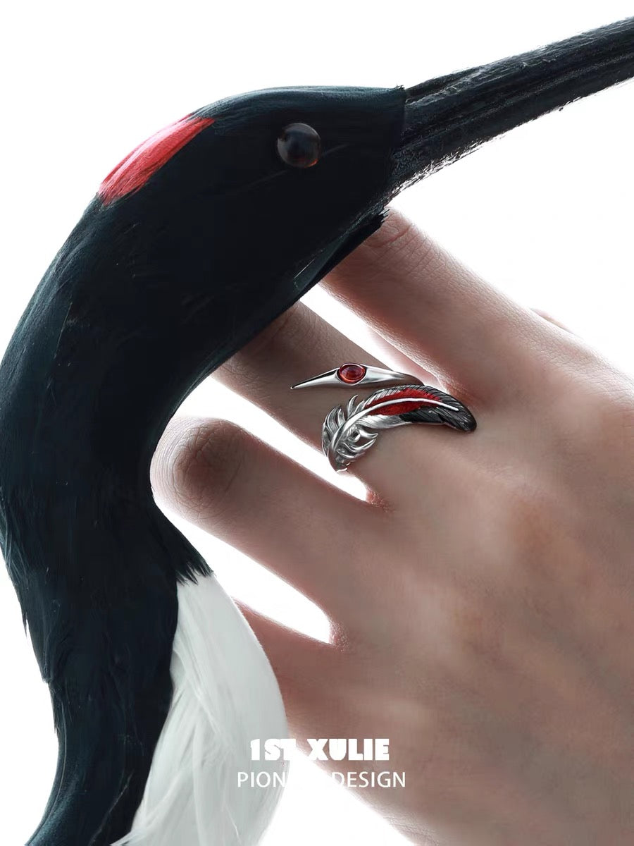 灵鹤浮生 - Spiritual Crane - S925 Silver Ring